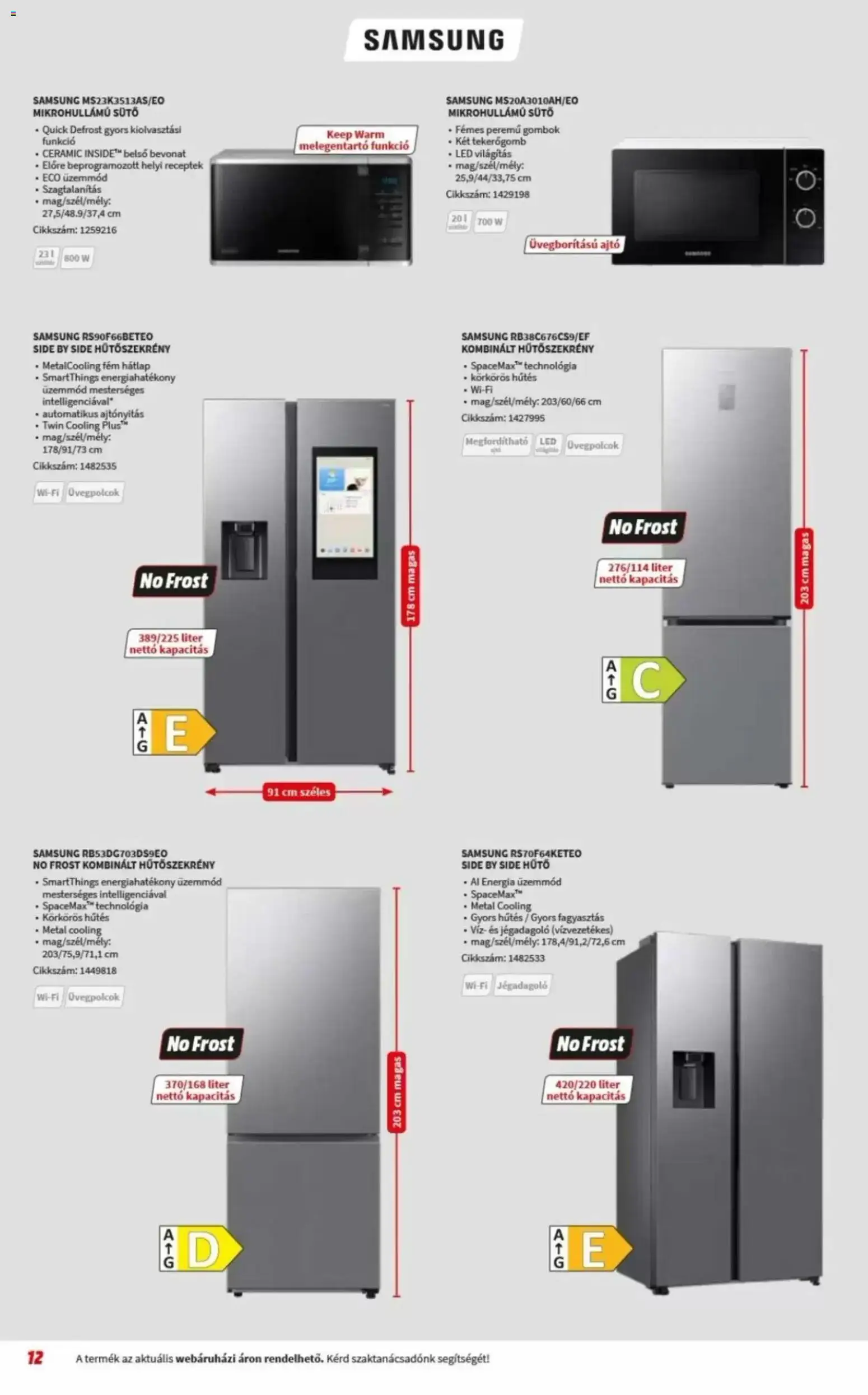 Media Markt akciós ujság - amely érvényes a következő dátumtól: 2026.09.02. | Oldal: 12 | Termékek: Világítás, Sütő, Samsung, Víz