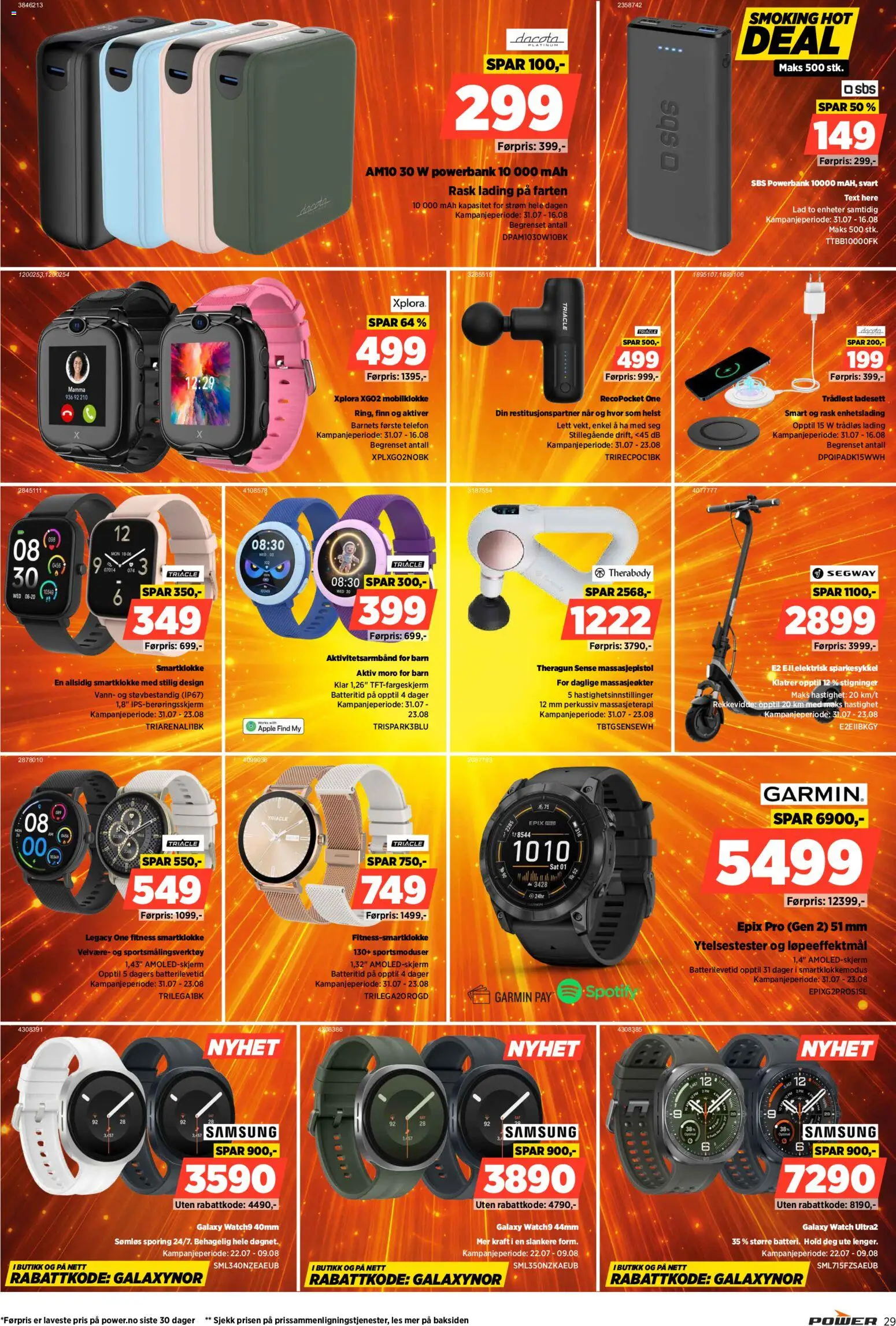 {H1} | Side: 29 | Produkter: Powerbank, Massasjepistol, Telefon, Smartklokke