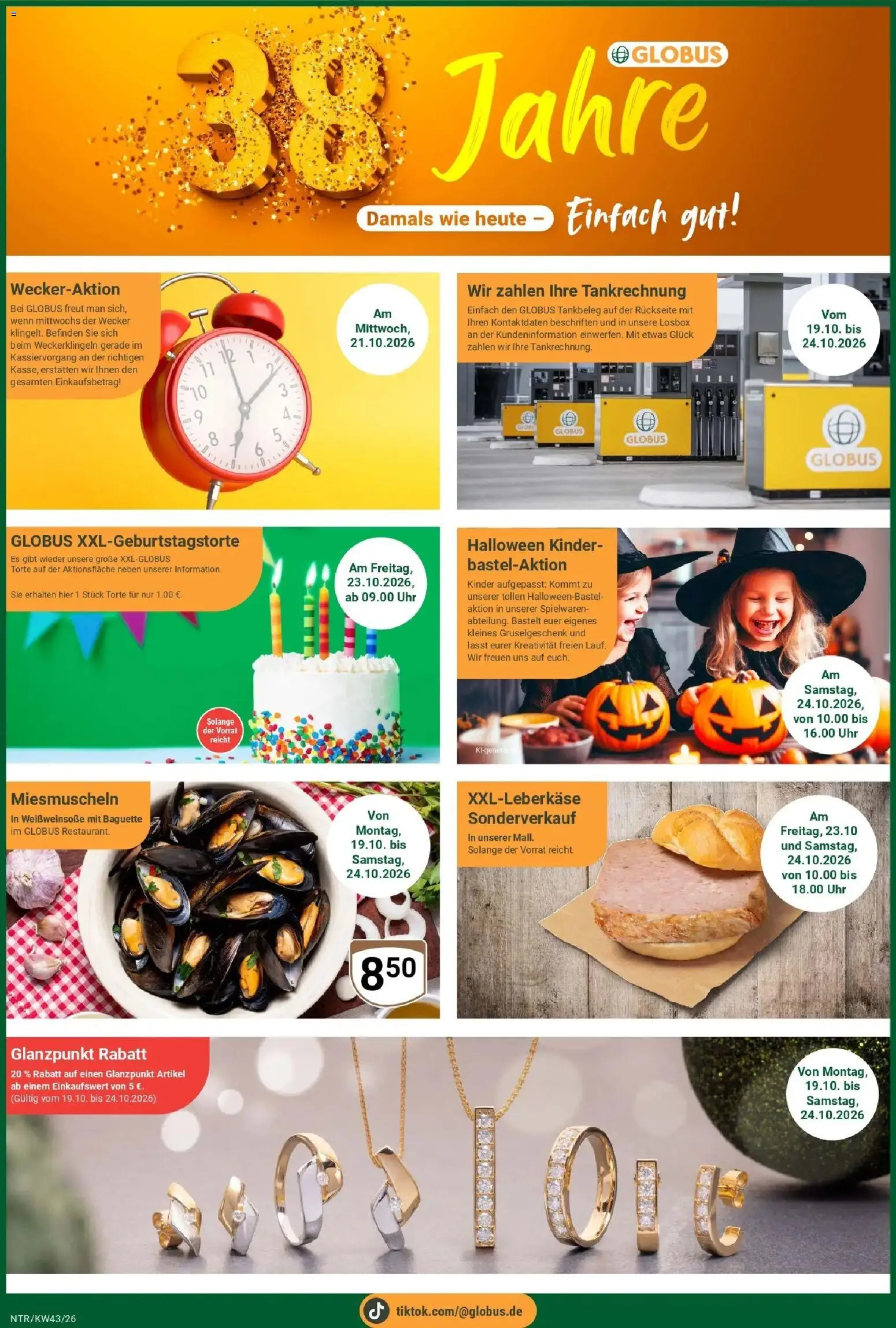 Globus Prospekt Neutraubling (ab 19.10.2026) » Angebote online | Seite: 26 | Produkte: Baguette, Uhr, Wecker