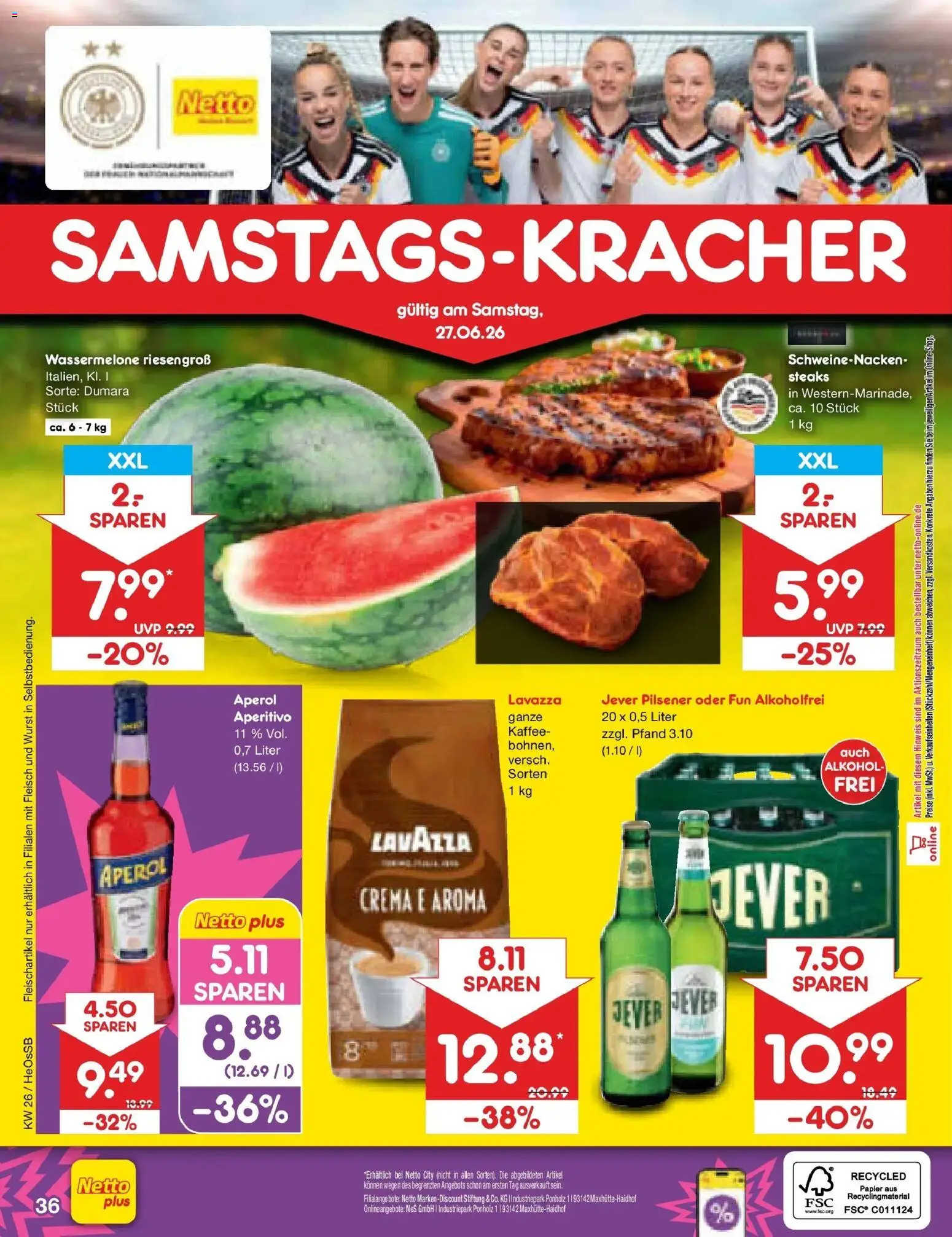 Netto Marken-Discount Prospekt Kröpelin – gültig ab 21.06.2026 | Seite: 48 | Produkte: Lavazza, Wurst, Jever, Wassermelone