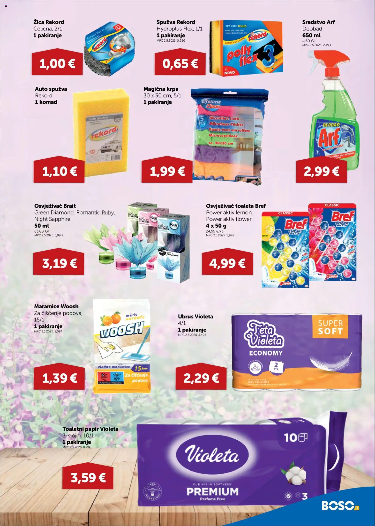Boso katalog | vrijedi od 23.07.2026 | Stranica: 19 | Proizvodi: Spužva, Krpa, Violeta, Arf