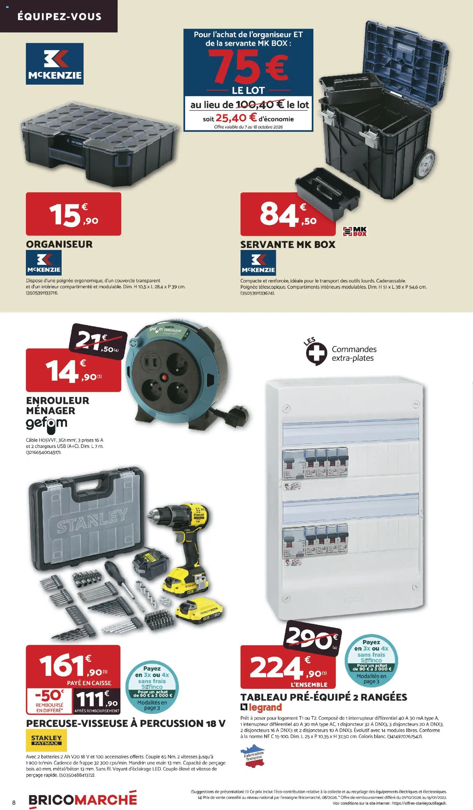 {H1} | Page: 8 | Produits: Câble, USB, Interrupteur, Outils