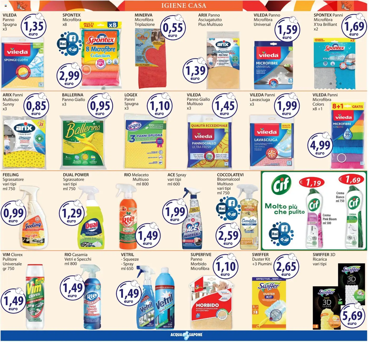 Volantino Acqua e Sapone del 24/09/2026 | Pagina: 14 | Prodotti: Spugna, Vaniglia, Crema, Sgrassatore