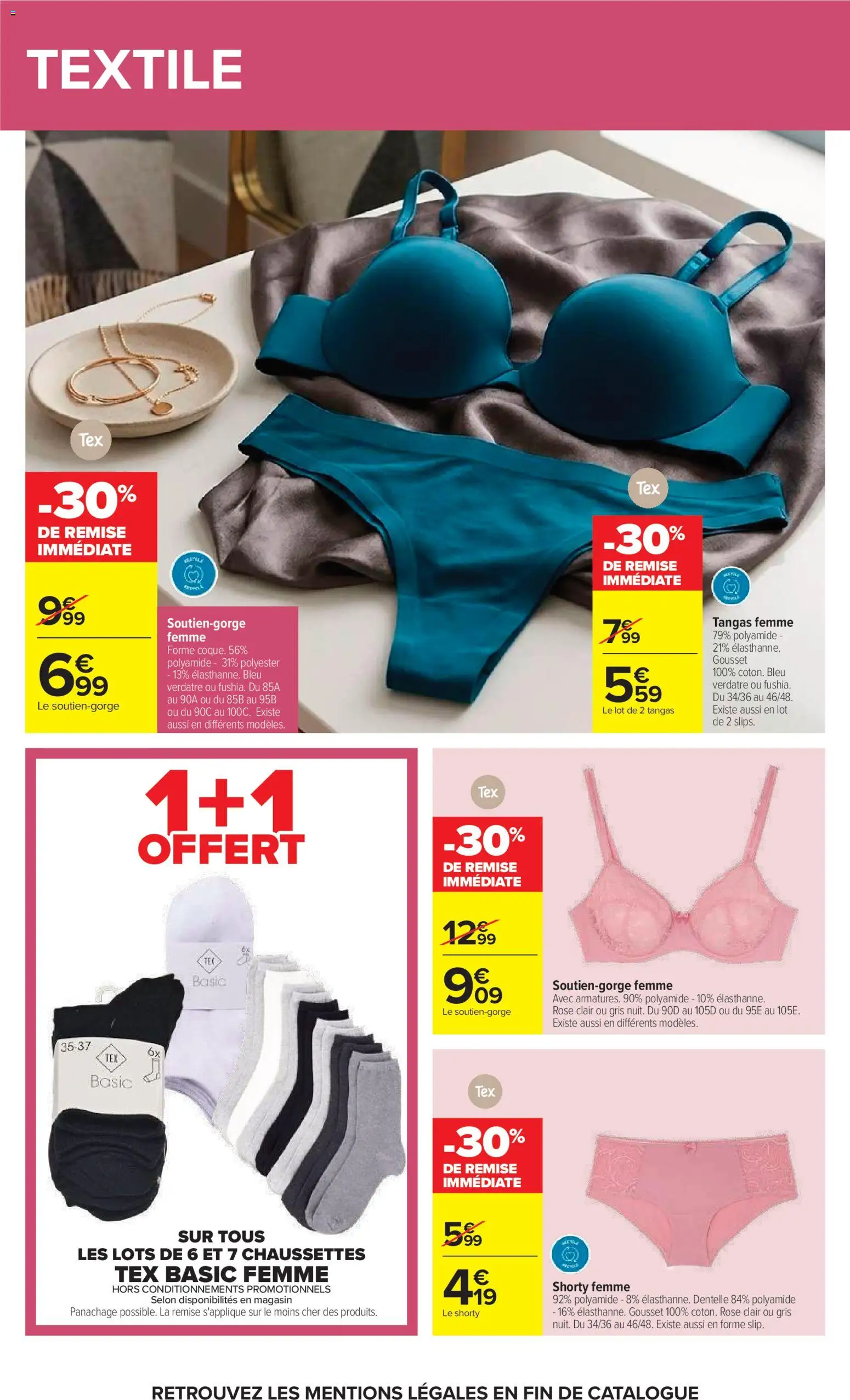 {H1} | Page: 55 | Produits: Chaussettes, Soutien-gorge