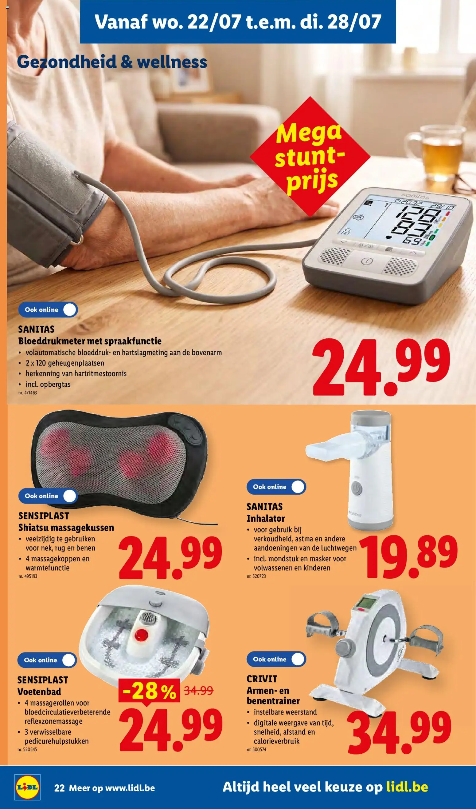 {H1} | Pagina: 22 | Producten: Monitor, Massagekussen, Masker