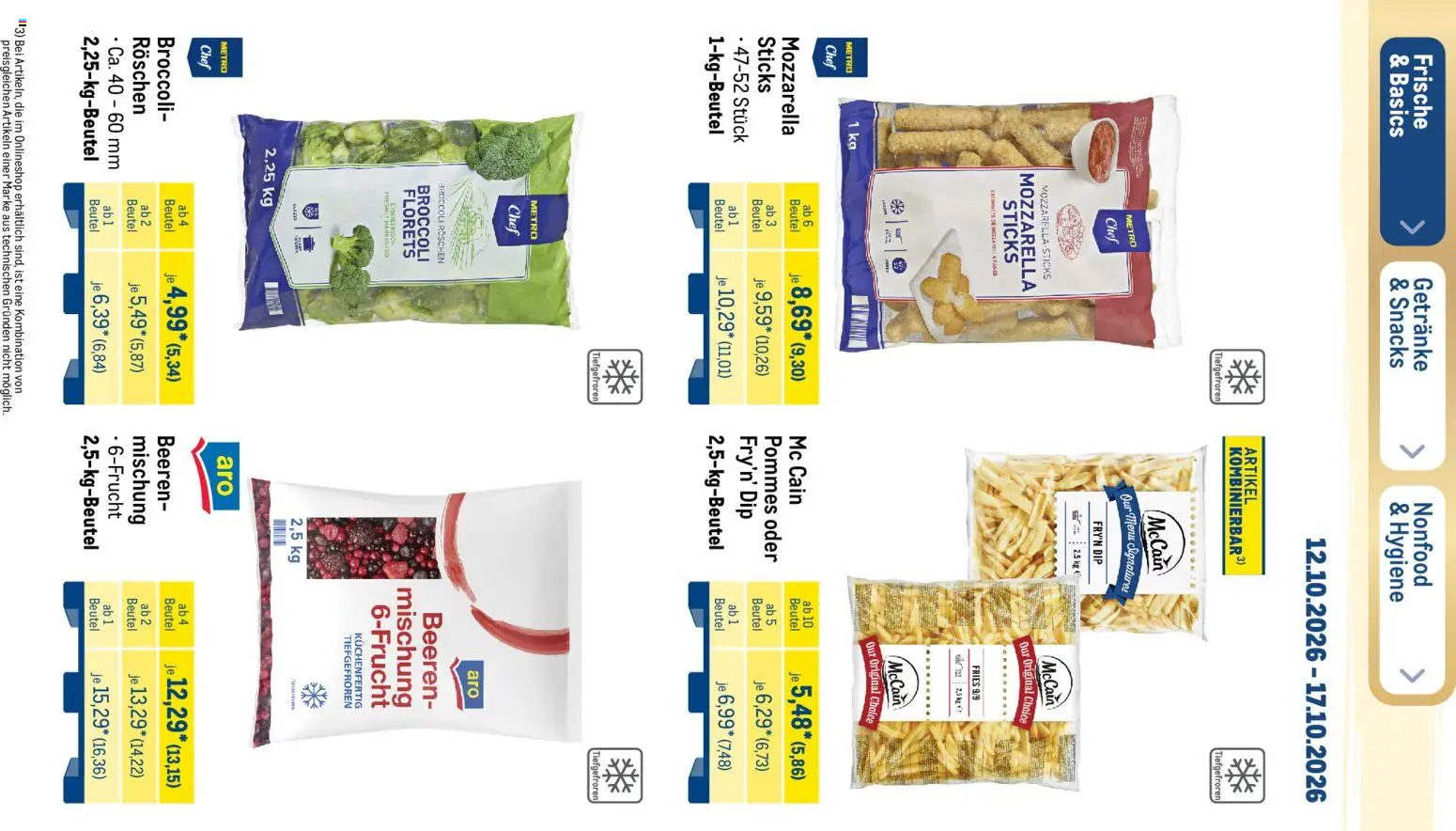 Metro Black Friday – gültig ab 12.10.2026 | Seite: 46 | Produkte: Mozzarella, Pommes, McCain