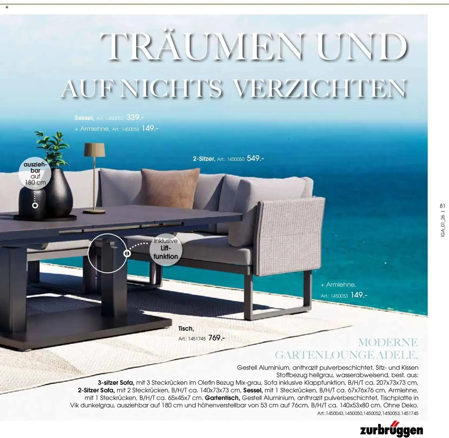 Zurbrüggen Garten Unna – gültig ab 19.03.2025 | Seite: 81 | Produkte: Kissen, Sofa