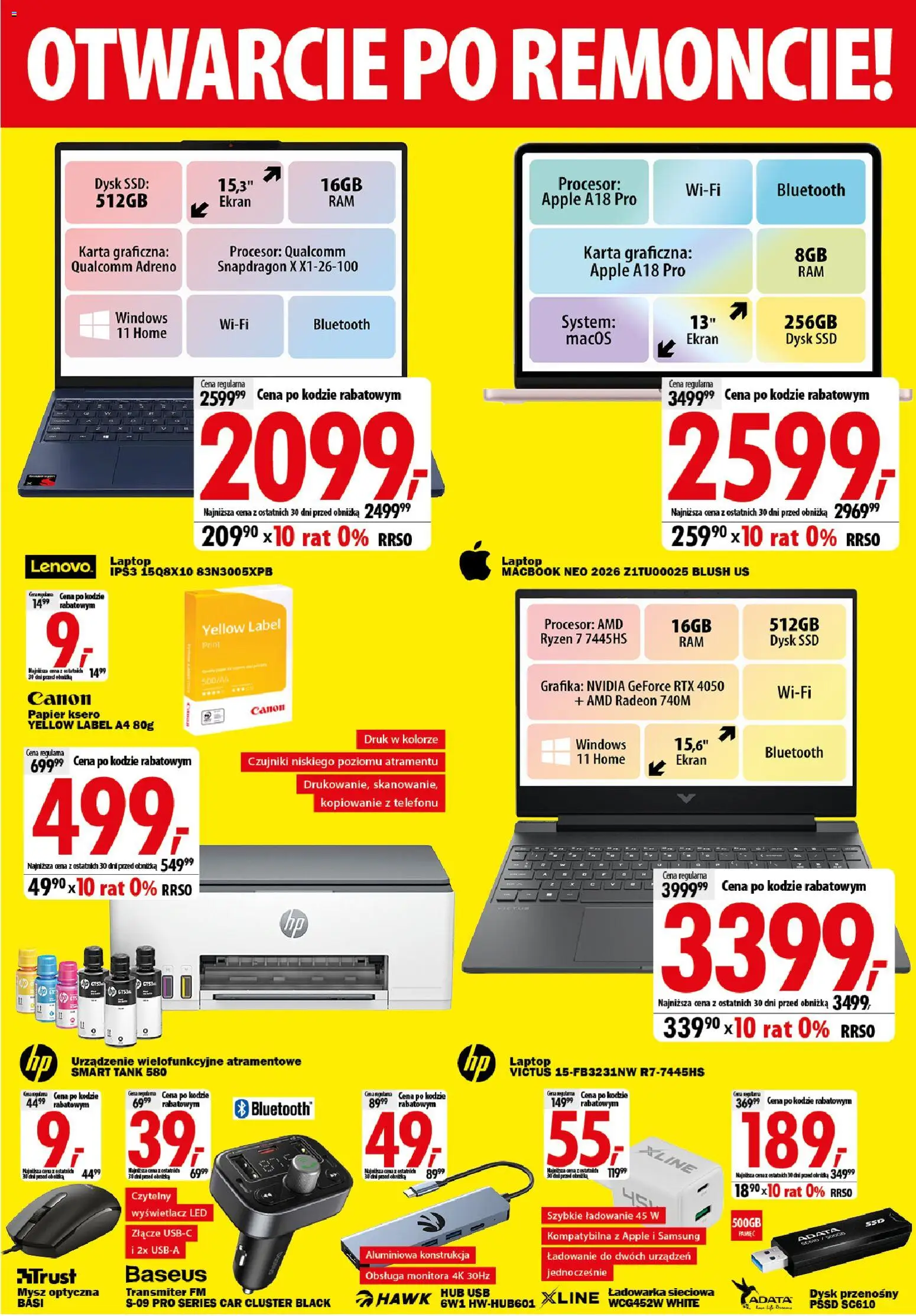 Mediaexpert promocje - Wielkie otwarcie Kielce od 01.10.2026 | Strona: 5 | Produkty: Karta, Laptop, Ładowarka, Papier ksero