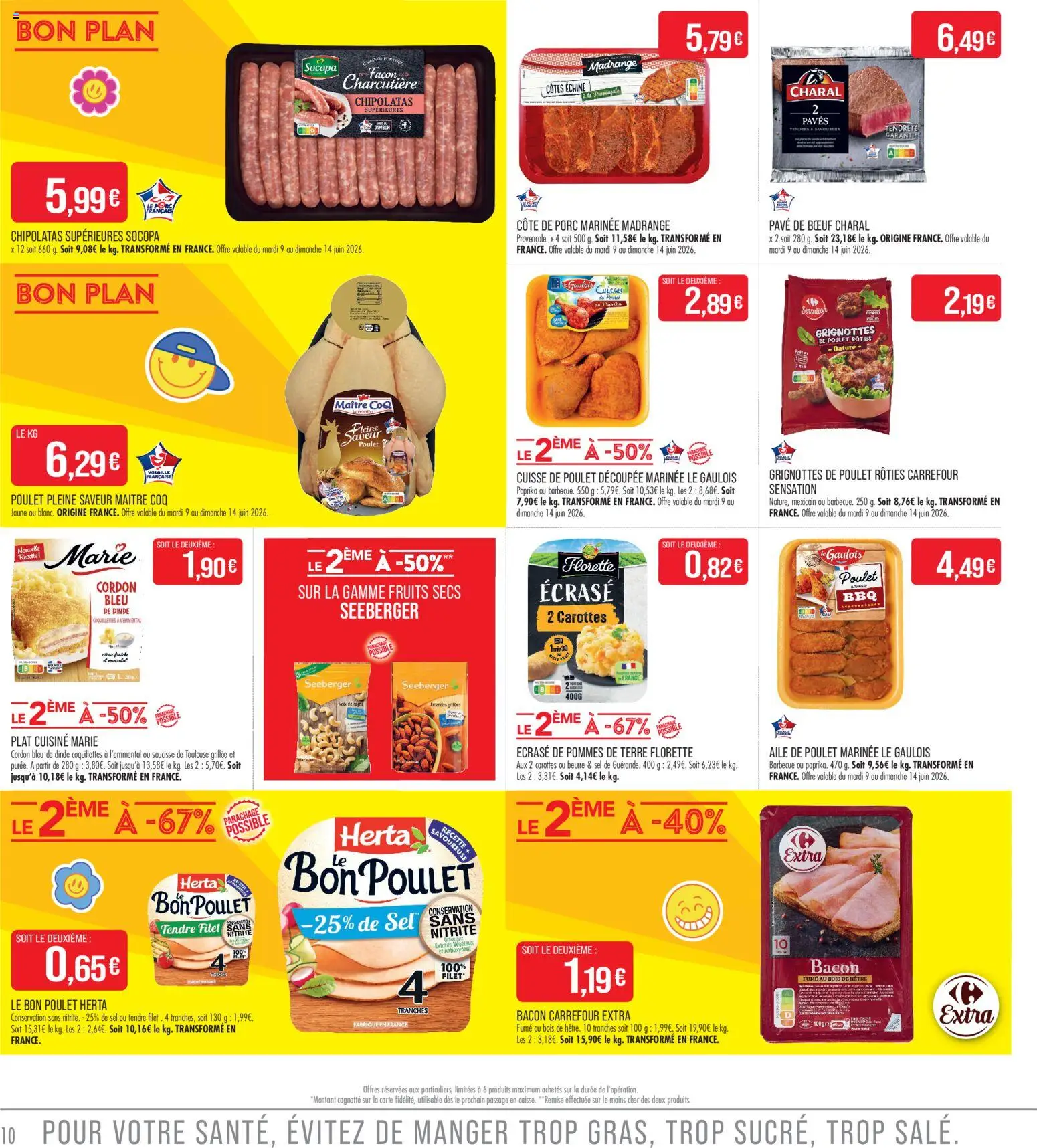 {H1} | Page: 10 | Produits: Volaille, Jambon, Saucisse, Porc