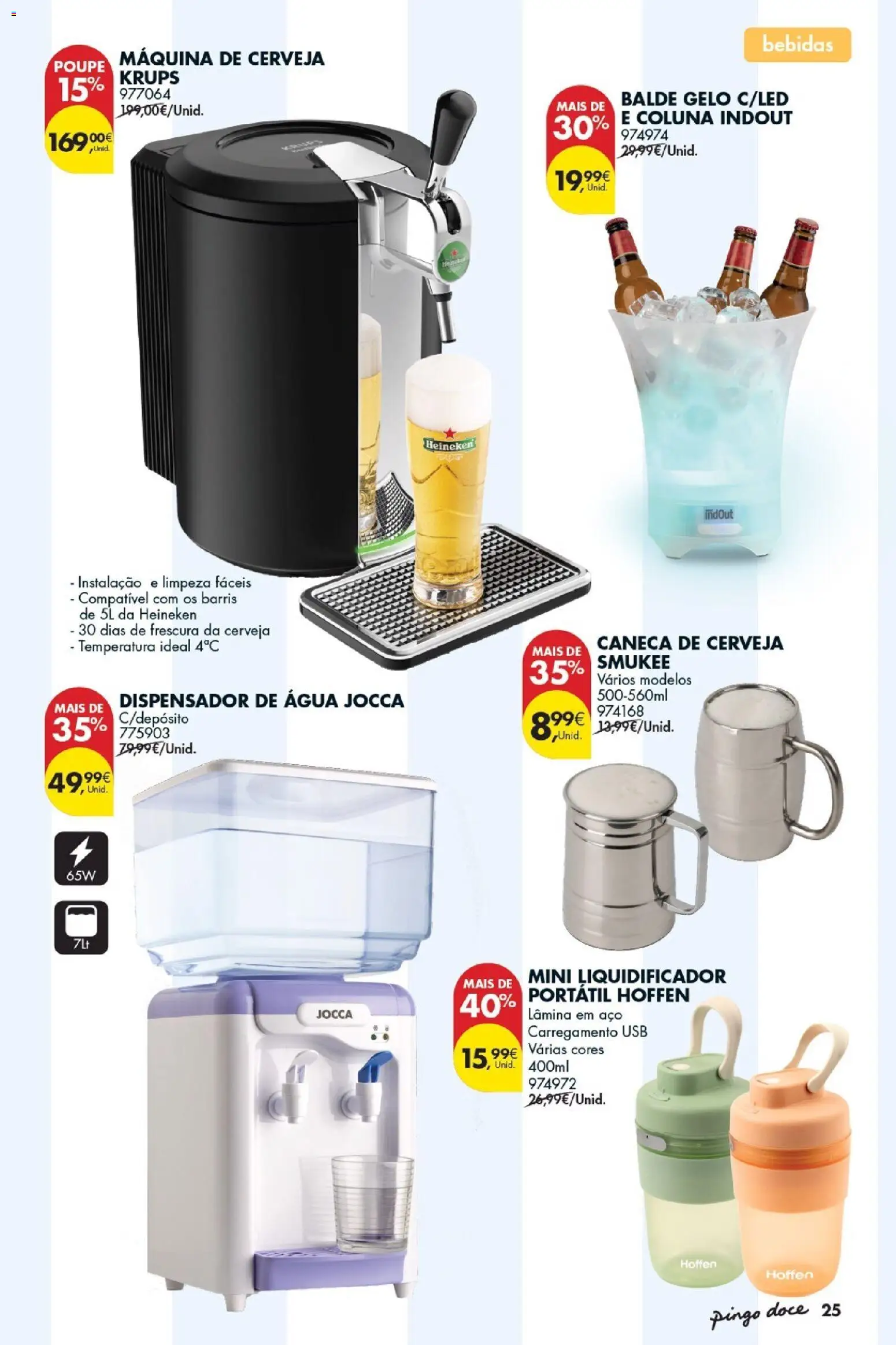 Pingo Doce Bazar Verão 2 │ válido de 30/06/2026 | Página: 25 | Produtos: Agua, USB, Caneca, Cerveja