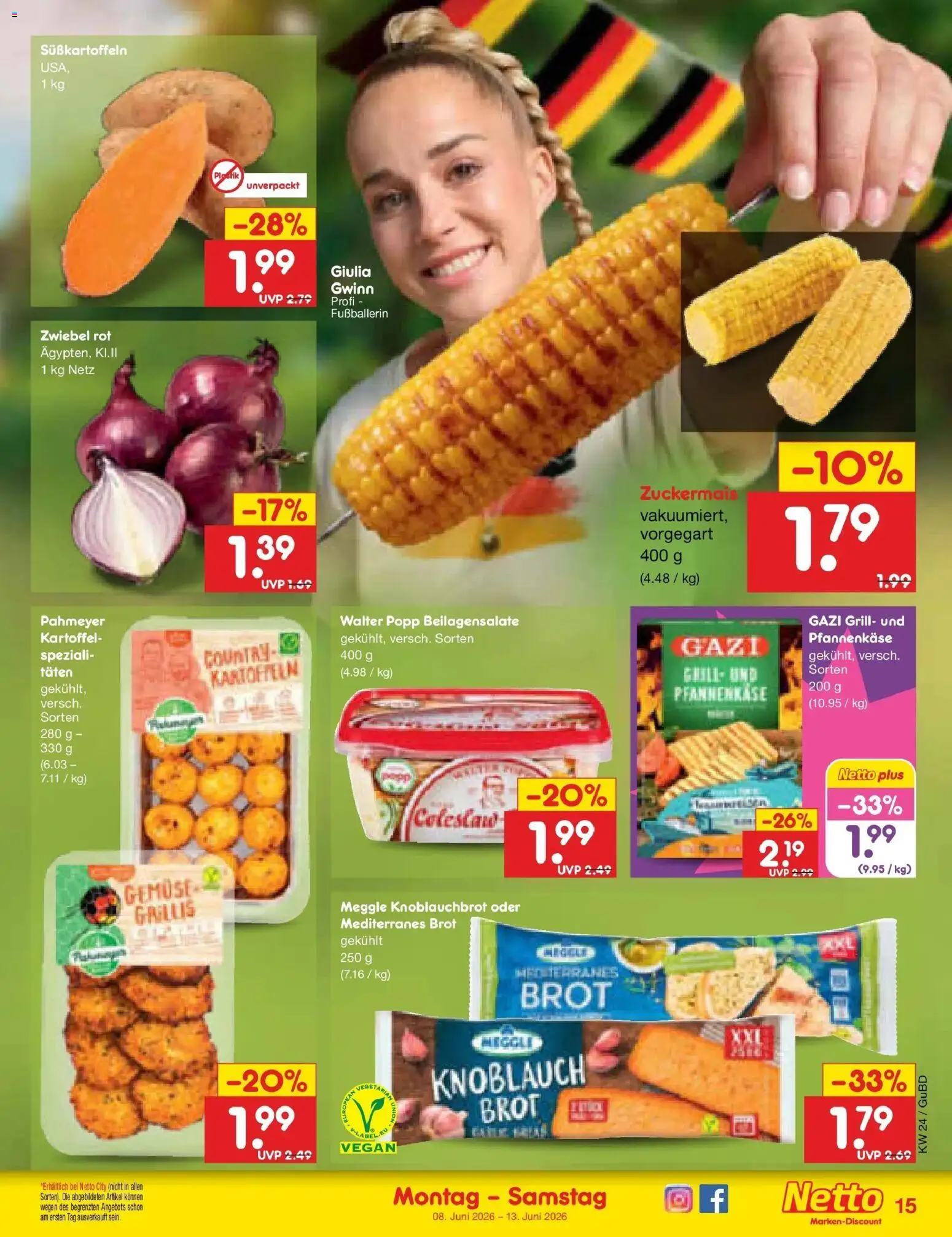 Netto Marken-Discount Prospekt Augustusburg – gültig ab 08.06.2026 | Seite: 23 | Produkte: Grill, Kartoffeln, Knoblauch, Brot