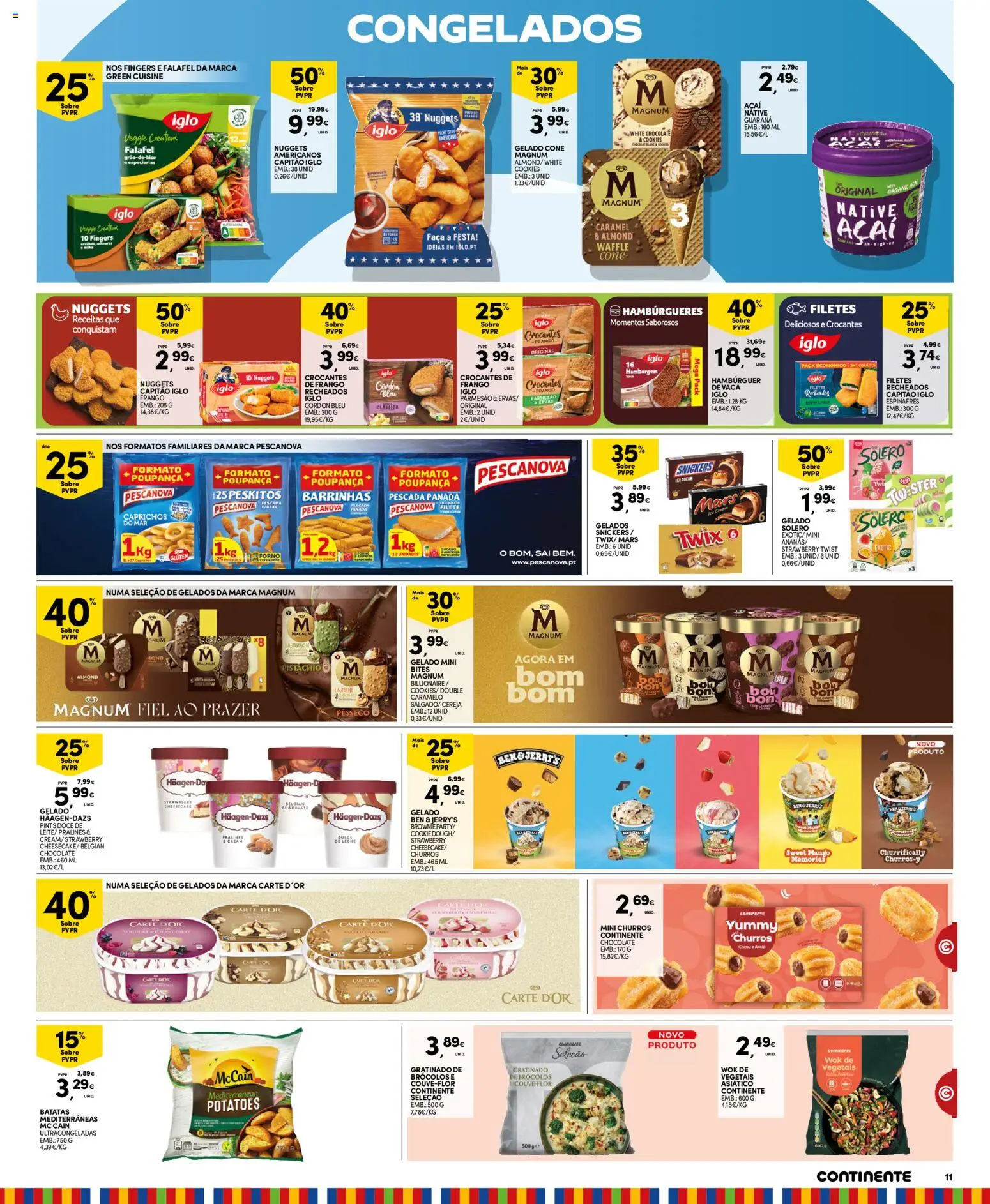 Continente folheto Madeira │ válido de 20/10/2026 | Página: 11 | Produtos: Brócolos, Nuggets de frango, Capitão iglo, Filete