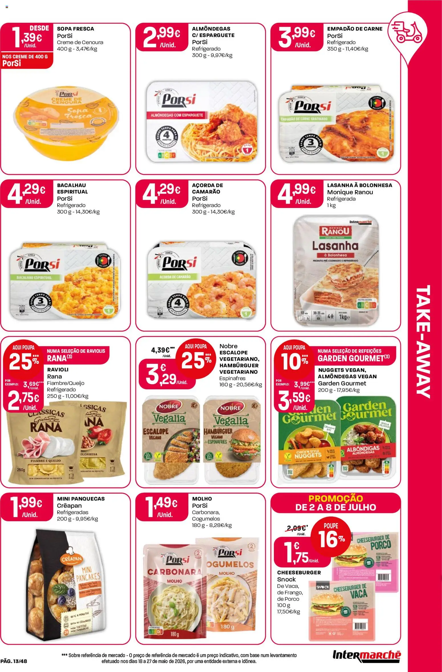 Intermarché folheto │ válido de 02/07/2026 | Página: 13 | Produtos: Esparguete, Queijo, Carne, Nuggets