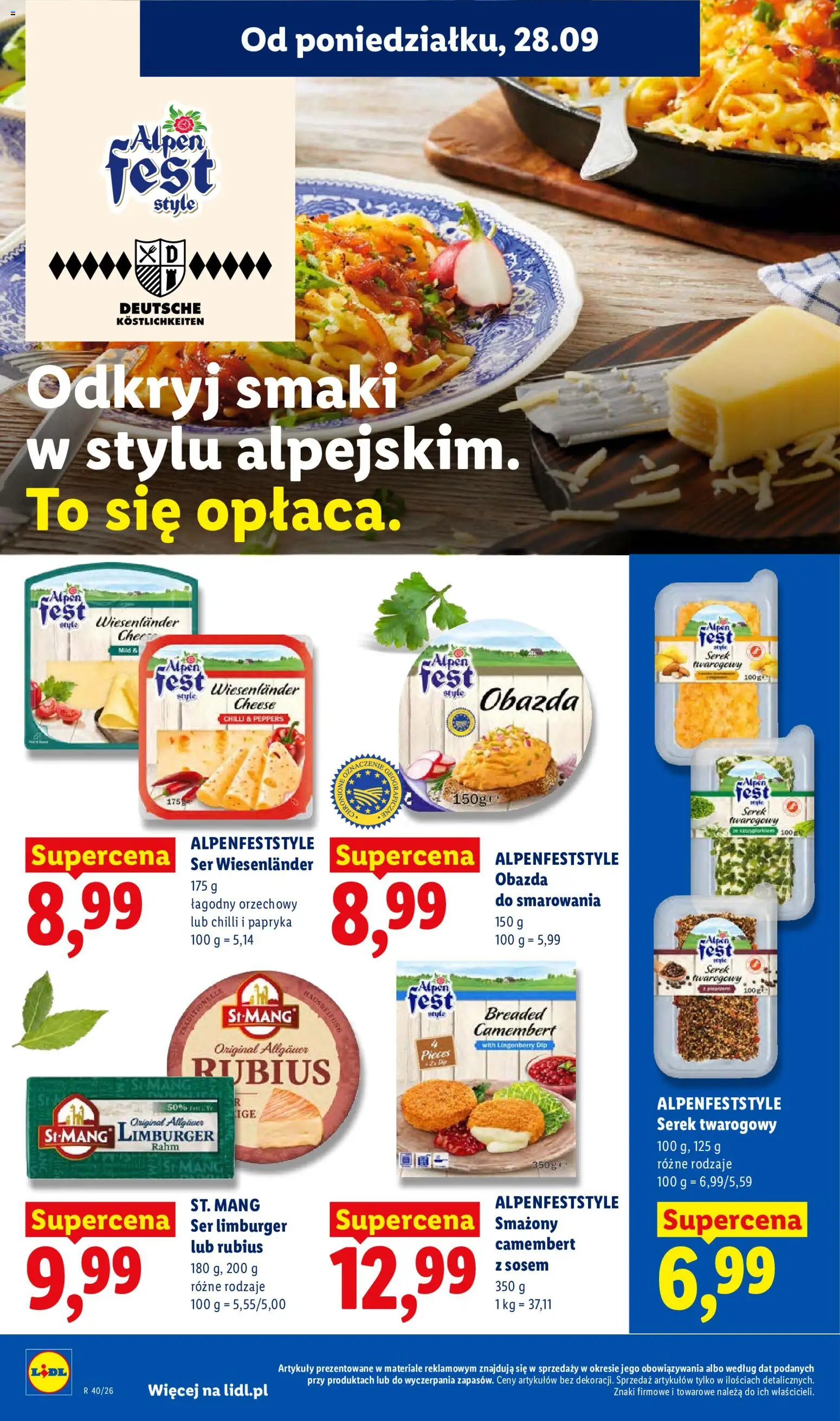 Lidl Polsko leták od 28.09.2026 | Strana: 64 | Produkty: Test, Limburger, Chilli, Camembert