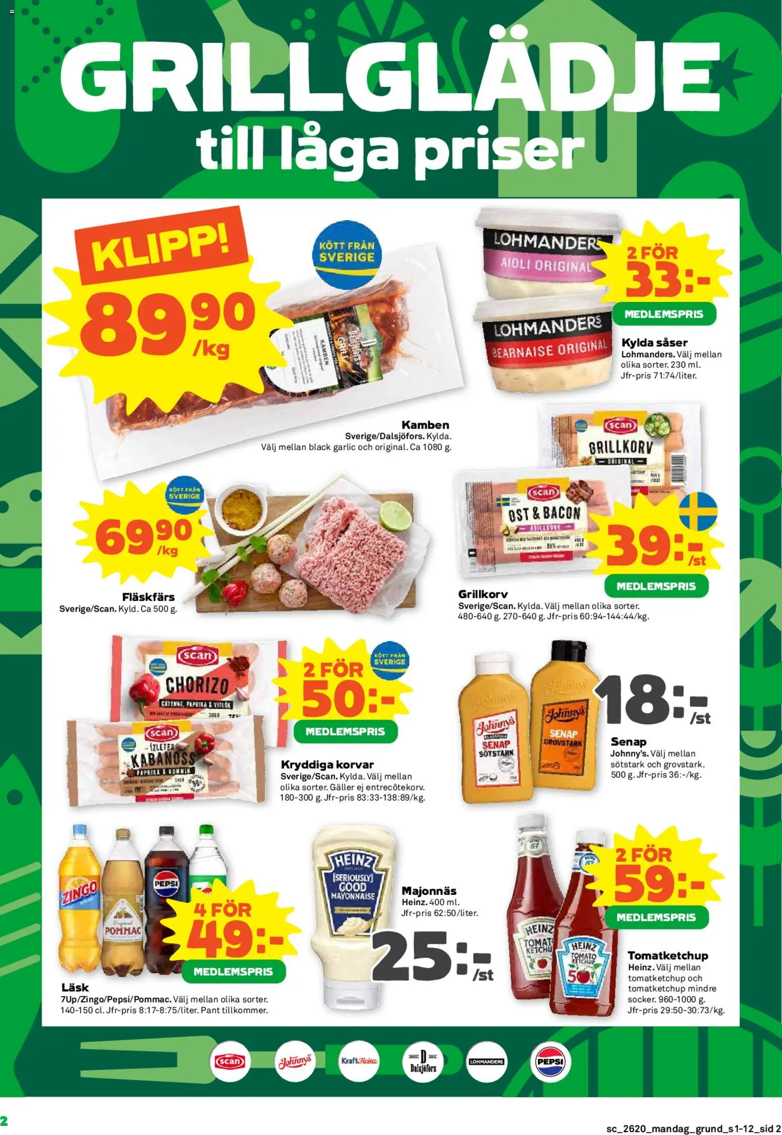 Stora Coop reklamblad aktuell från 11.05.2026 | Sida: 2 | Produkter: Senap, Grillkorv, Aioli, Chorizo