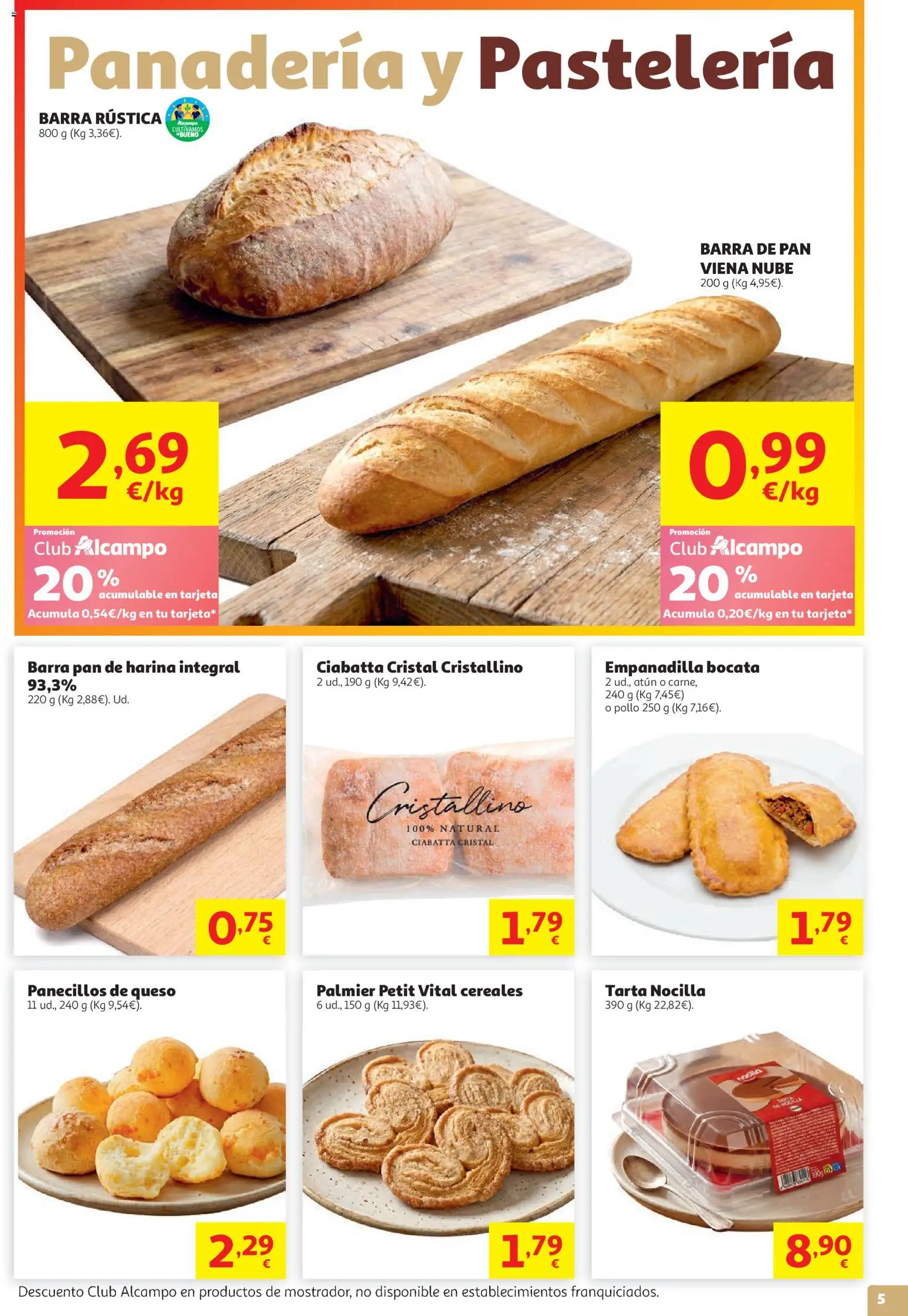 Alcampo HG Nacional Cat │ válido desde el 05.05.2026 | Página: 5 | Productos: Μπλοκ, Queso, Cereales, Panadería
