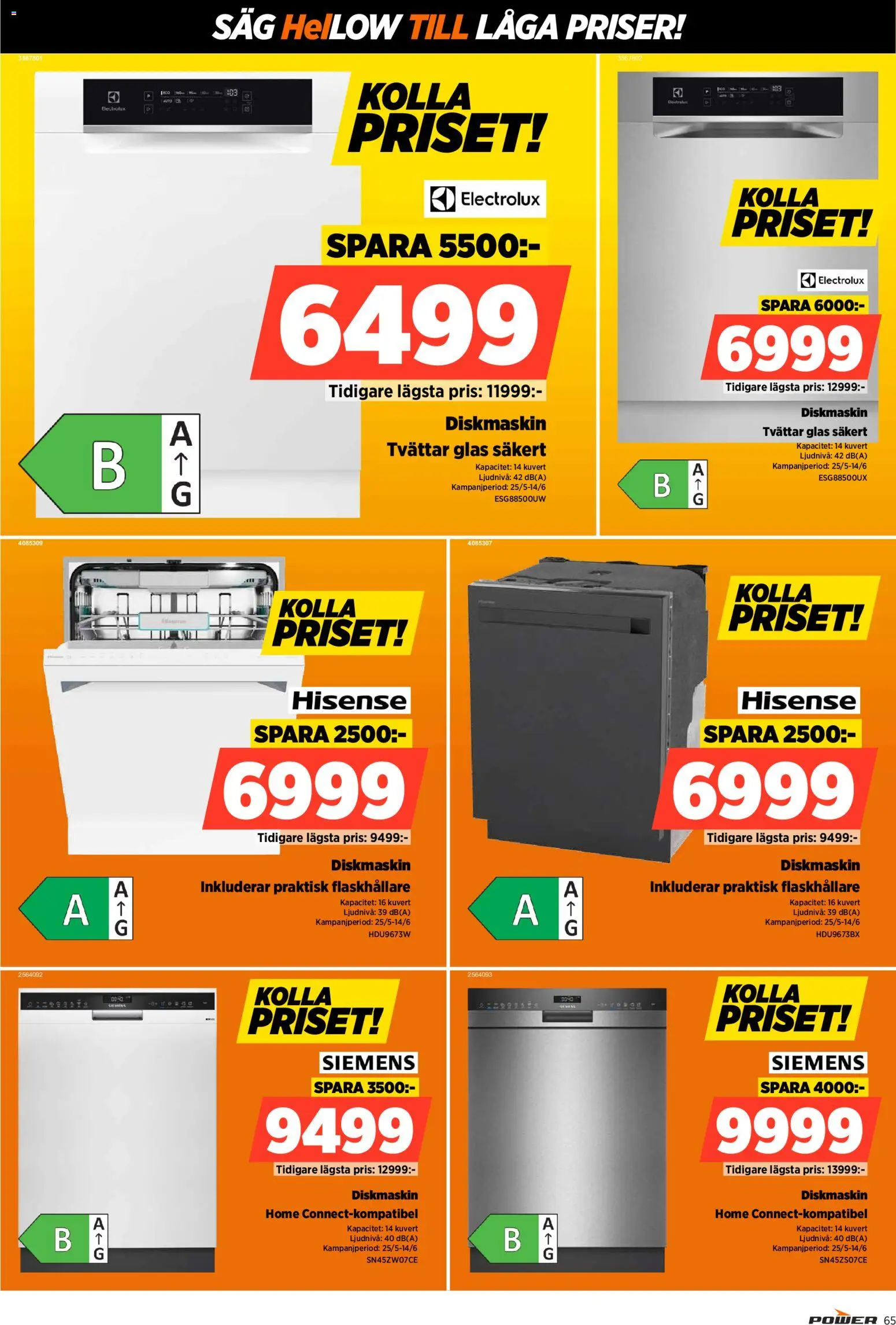 Power reklamblad aktuell från 08.06.2026 | Sida: 65 | Produkter: Diskmaskin, Såg, Kuvert