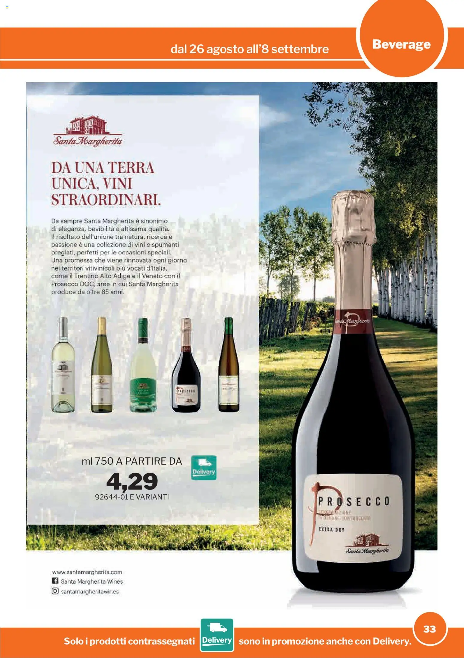 Volantino Sogegross del 26/08/2026 | Pagina: 33 | Prodotti: Prosecco, Terra