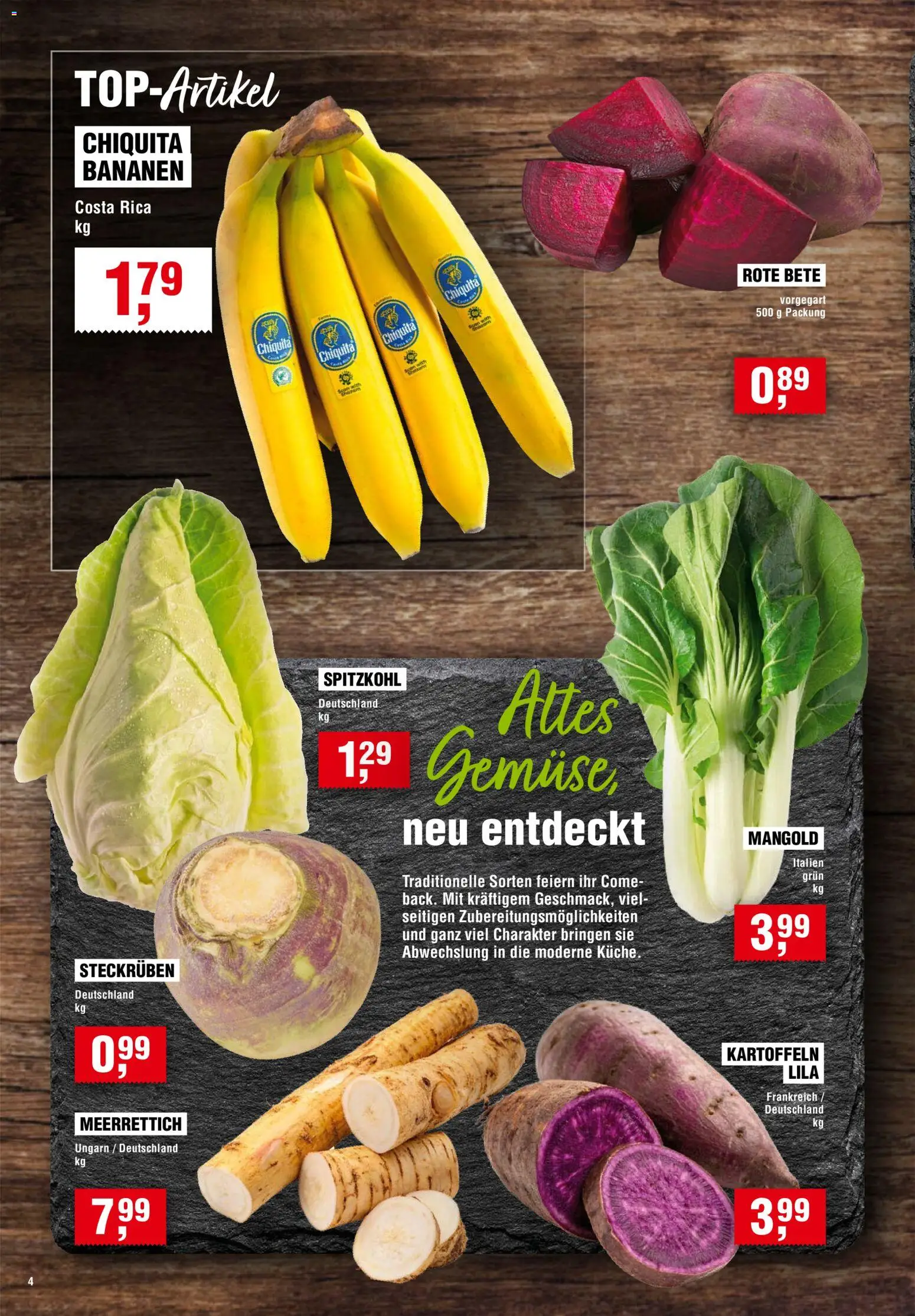 Handelshof Prospekt – gültig ab 22.10.2026 | Seite: 4 | Produkte: Küche, Bananen, Kartoffeln, Gemüse