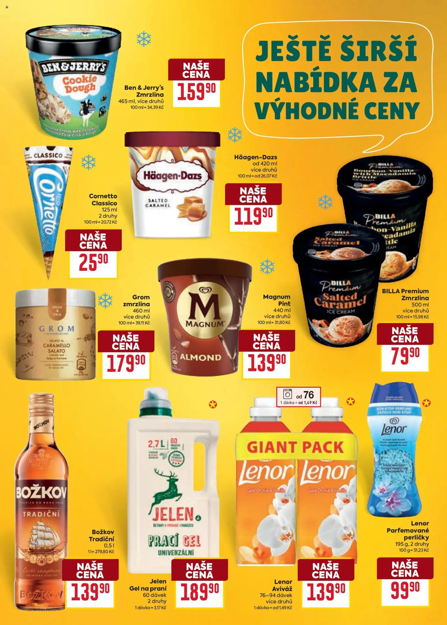 Billa Velký leták od 13.05.2026 | Strana: 33 | Produkty: Lenor, Prací gel, Zmrzlina, Magnum