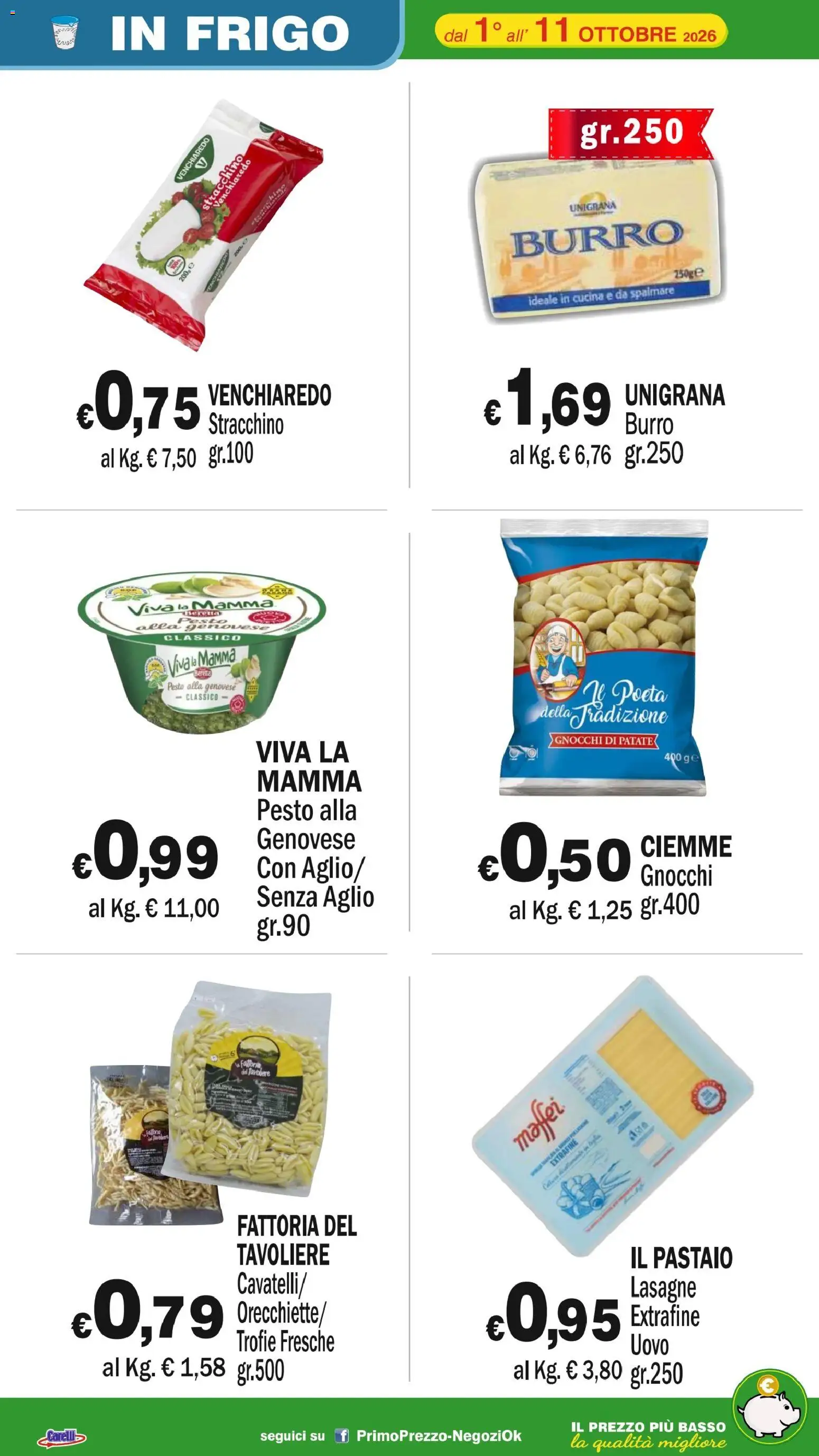 Volantino Primo Prezzo del 01/10/2026 | Pagina: 44 | Prodotti: Patate, Pesto, Basso, Gnocchi