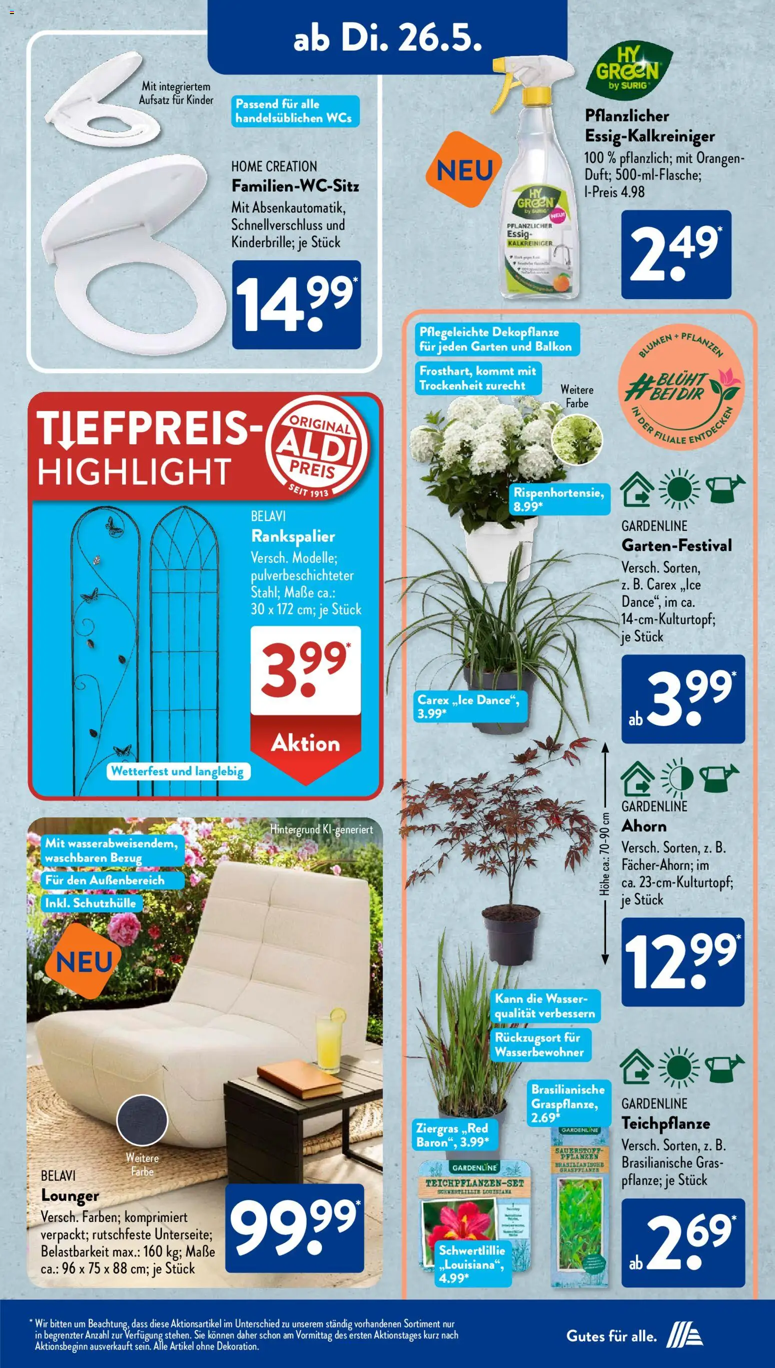 Aldi Süd Prospekt 	 – gültig ab 26.05.2026 | Seite: 4 | Produkte: Belavi, Essig, Blumen, Wasser