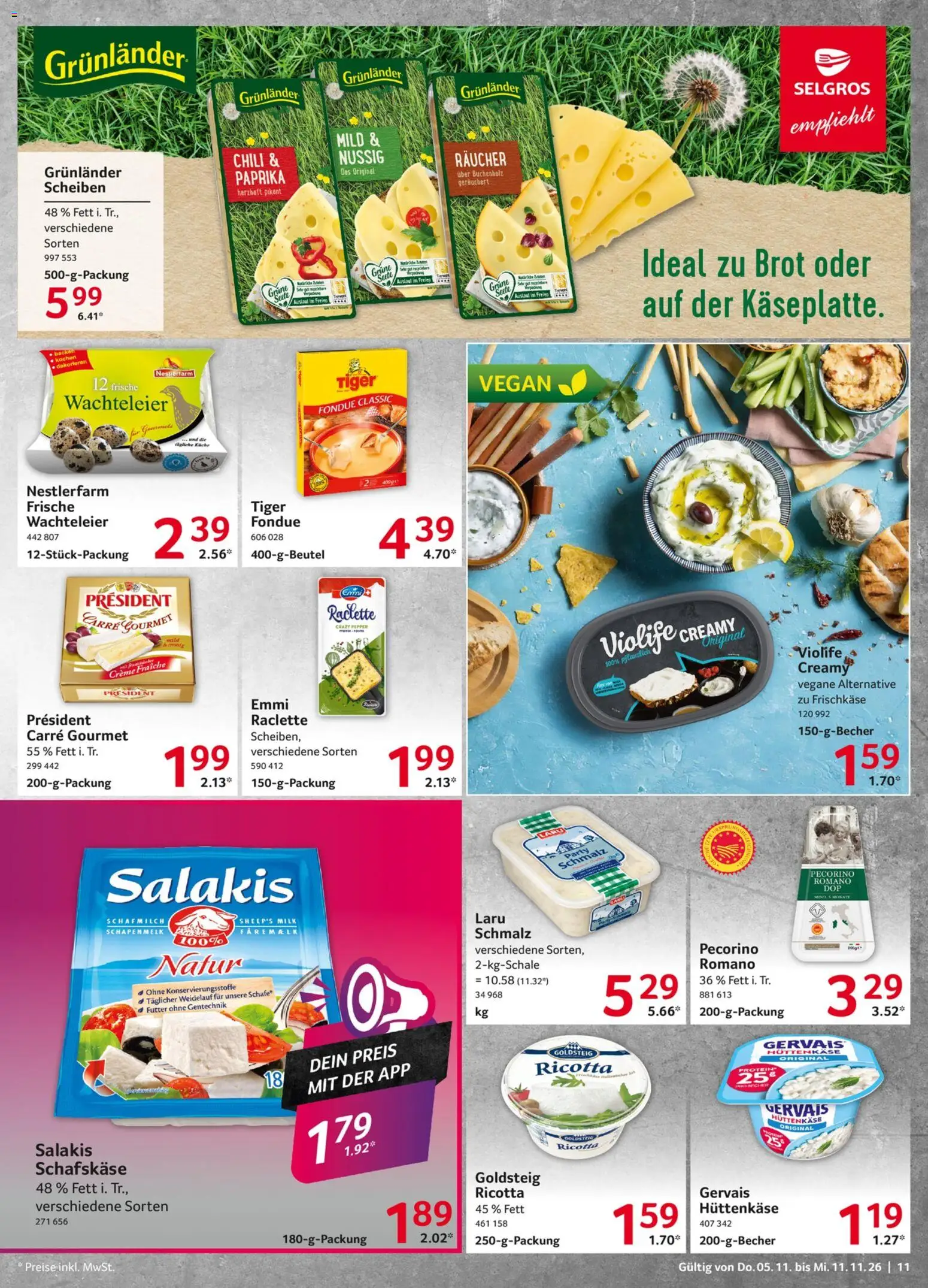 Selgros Prospekt – gültig ab 05.11.2026 | Seite: 11 | Produkte: Creme, Paprika, Chili, Raclette