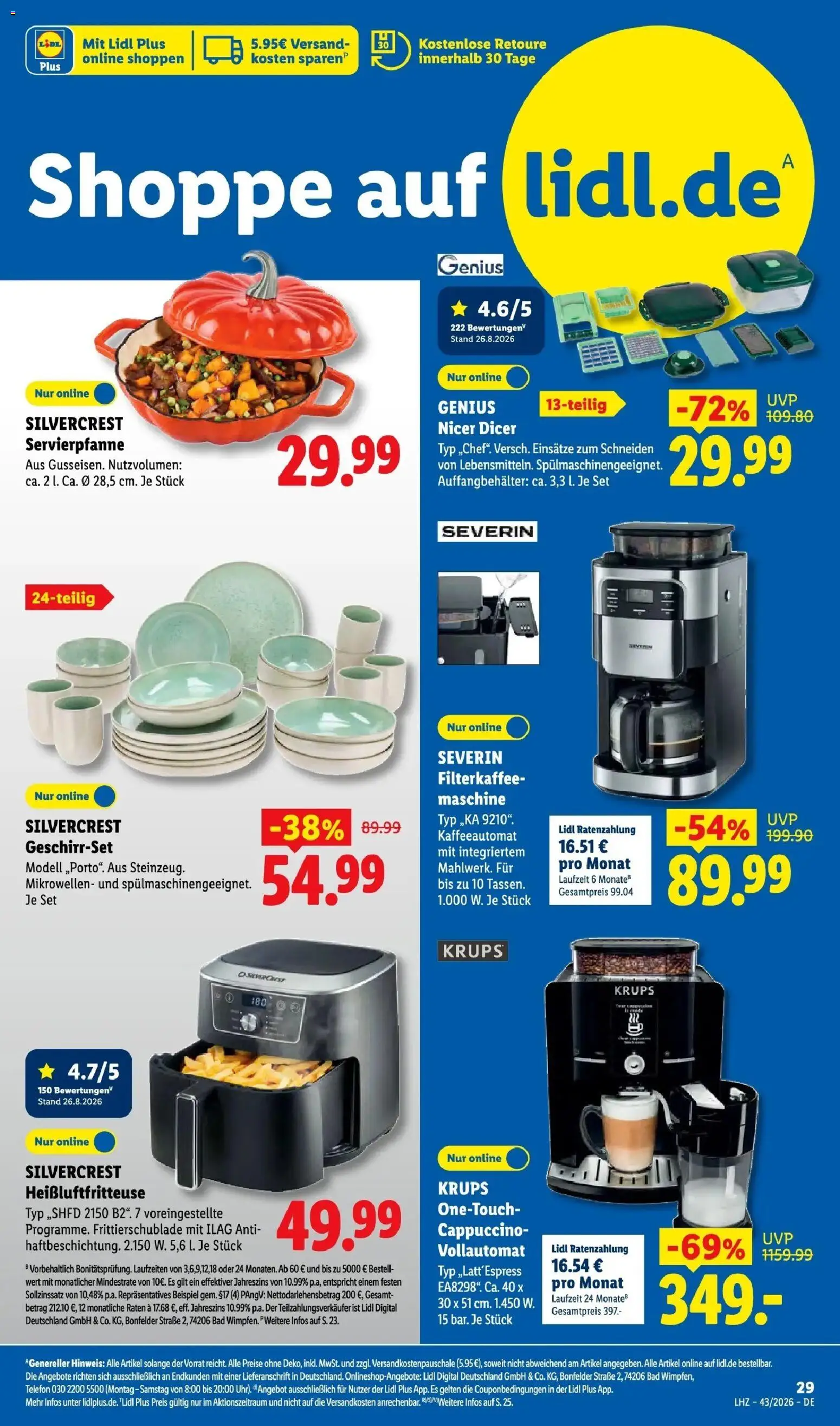 Lidl Prospekt Zülpich (ab 19.10.2026) zum Blättern » Angebote | Seite: 45 | Produkte: Krups, Bad, Heißluftfritteuse, Telefon
