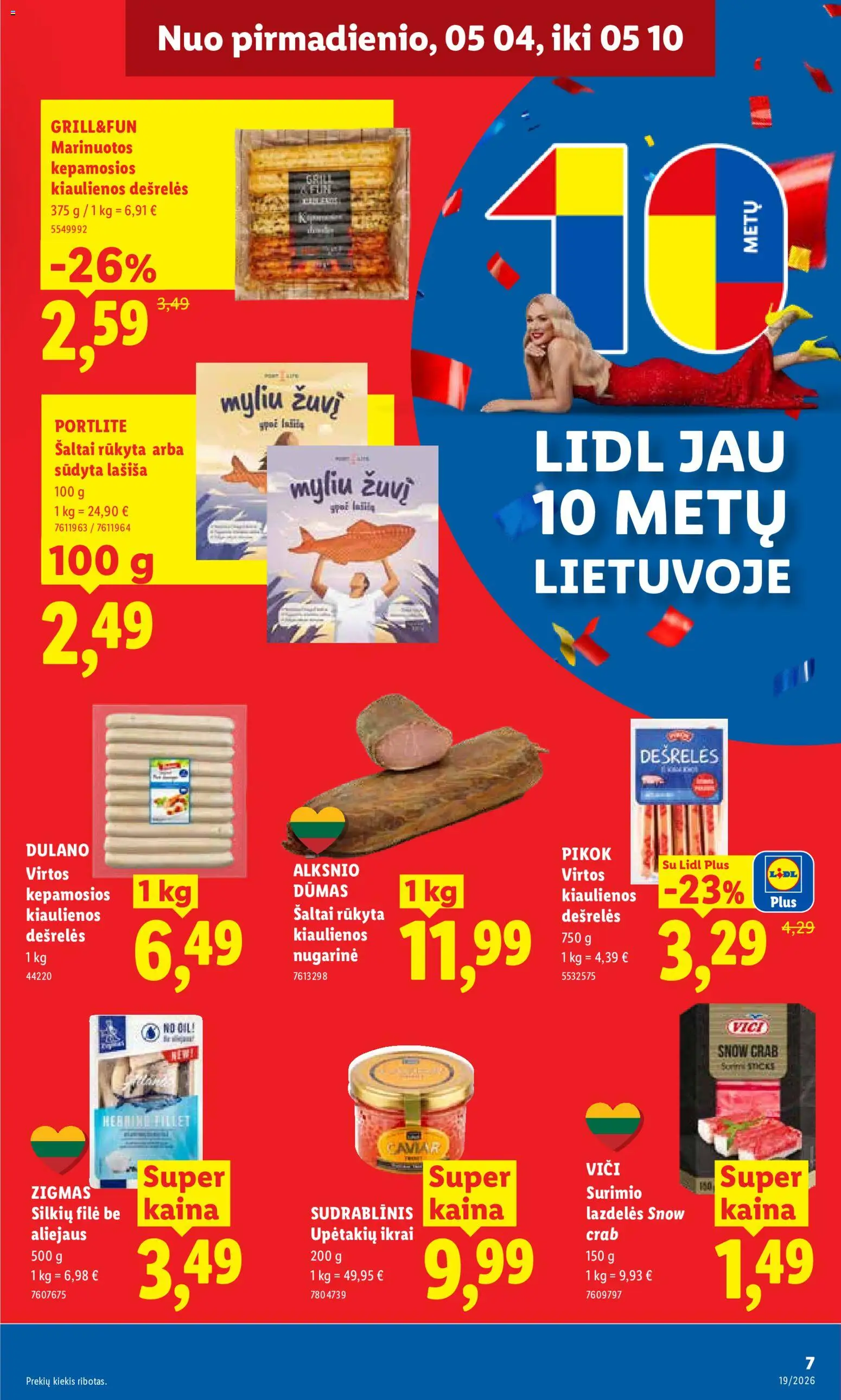 LIDL akcijos nuo 04.05.2026 | Puslapis: 11 | Prekių: Kiaulienos, Dešrelės, Ikrai