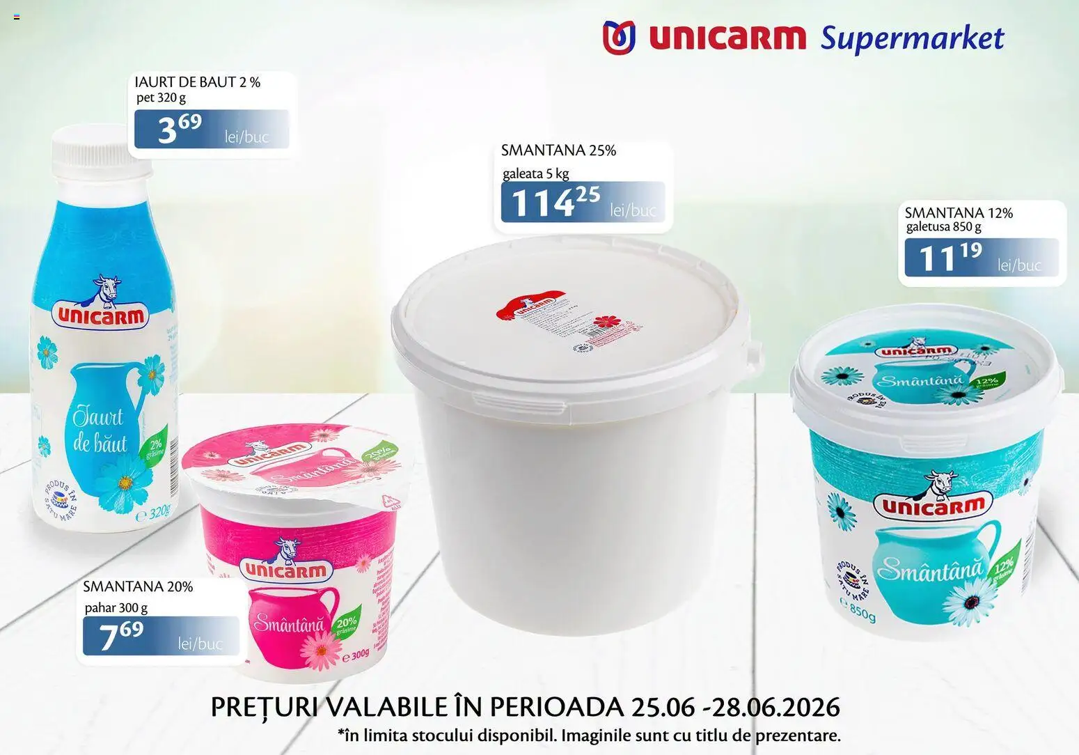Noul catalog Unicarm – valabil de la 25.06.2026 | Pagină: 3 | Produse: Iaurt, Smântână