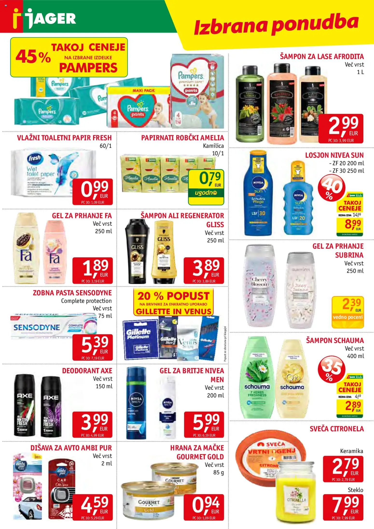 Novi Jager katalog ponudbe – veljaven od 03.06.2026 | Stran: 14 | Izdelki: Gel za prhanje, Robčki, Deodorant, Zobna pasta