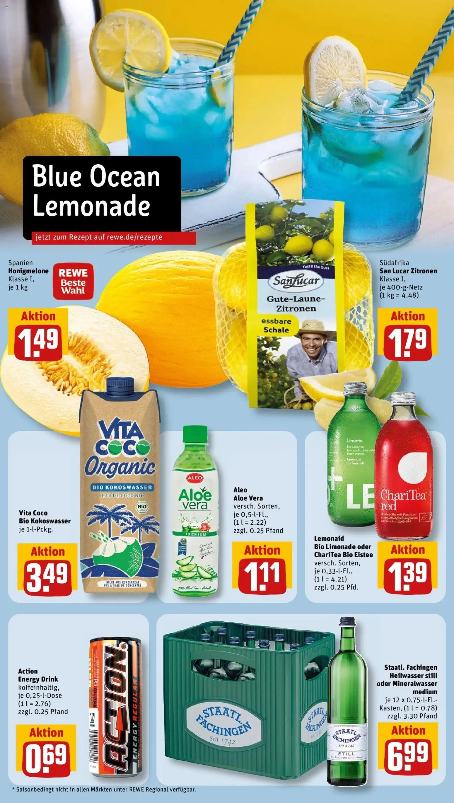 Rewe Prospekt Dortmund – gültig ab 27.07.2026 | Seite: 14 | Produkte: Energy, Limonade, Mineralwasser, Limette