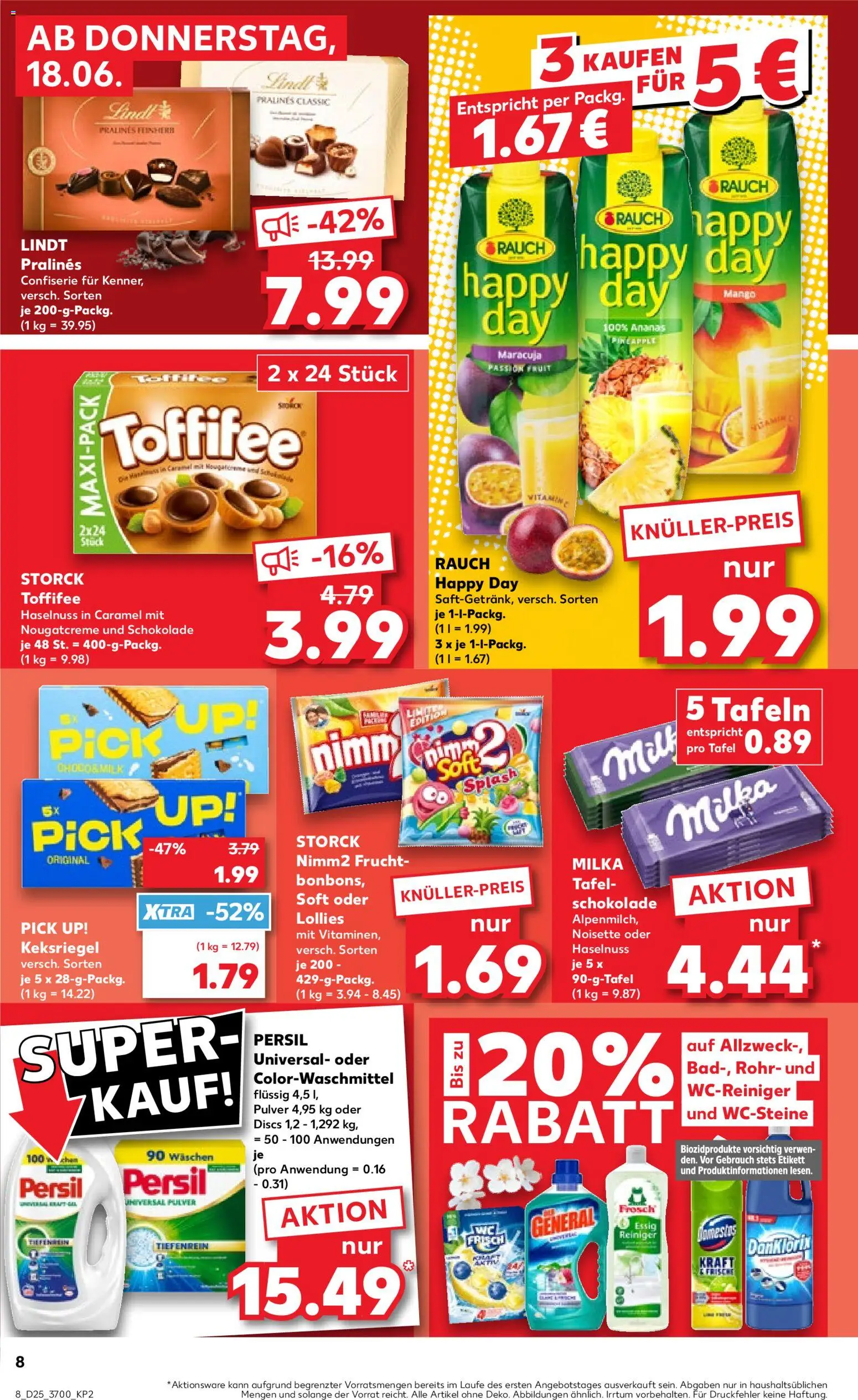 Kaufland Prospekt Rostock – gültig ab 18.06.2026 | Seite: 8 | Produkte: Schokolade, Essig, Ananas, Mango