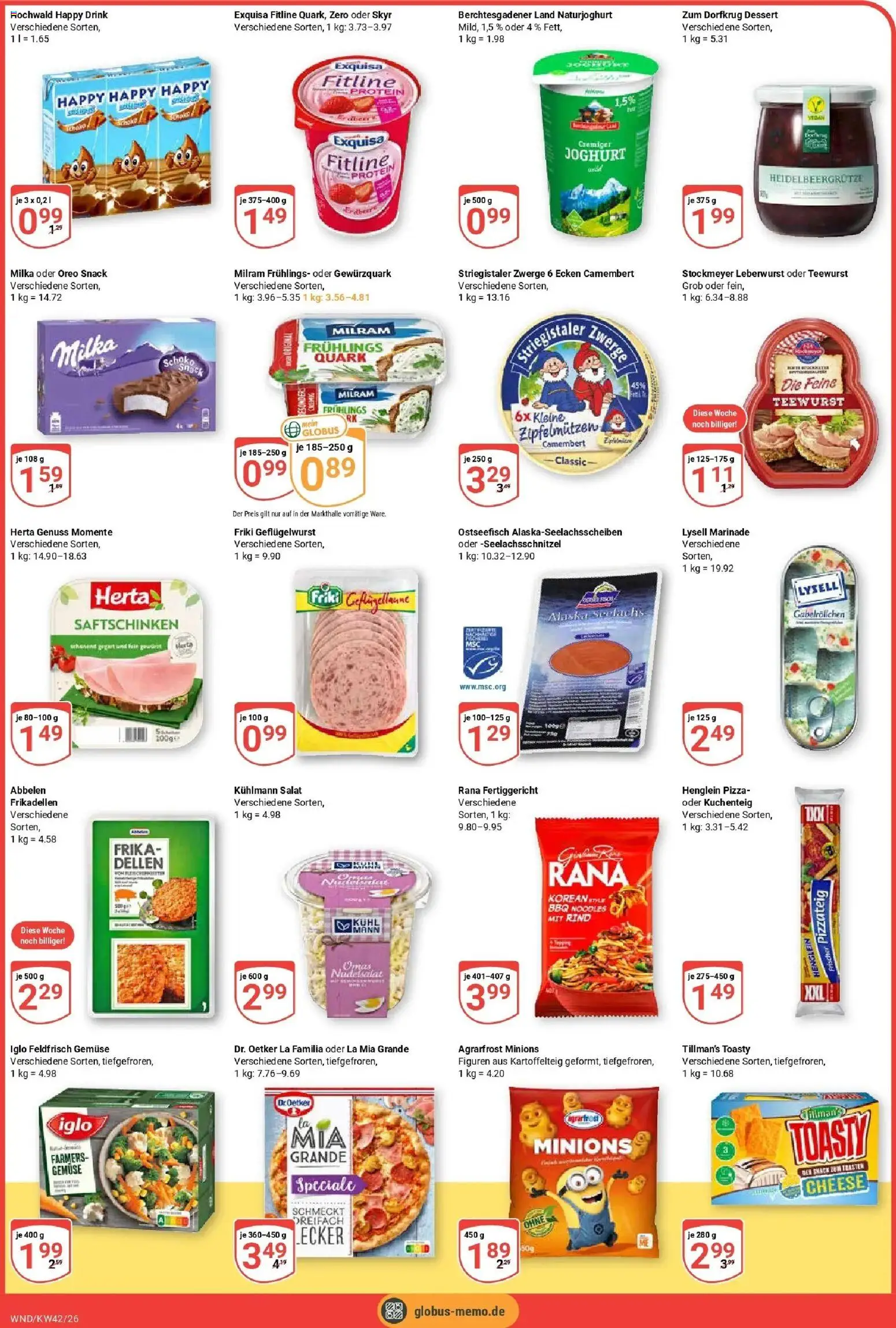 Globus Prospekt St. Wendel (ab 12.10.2026) » Angebote online | Seite: 3 | Produkte: Milka, Skyr, Exquisa, Gemüse
