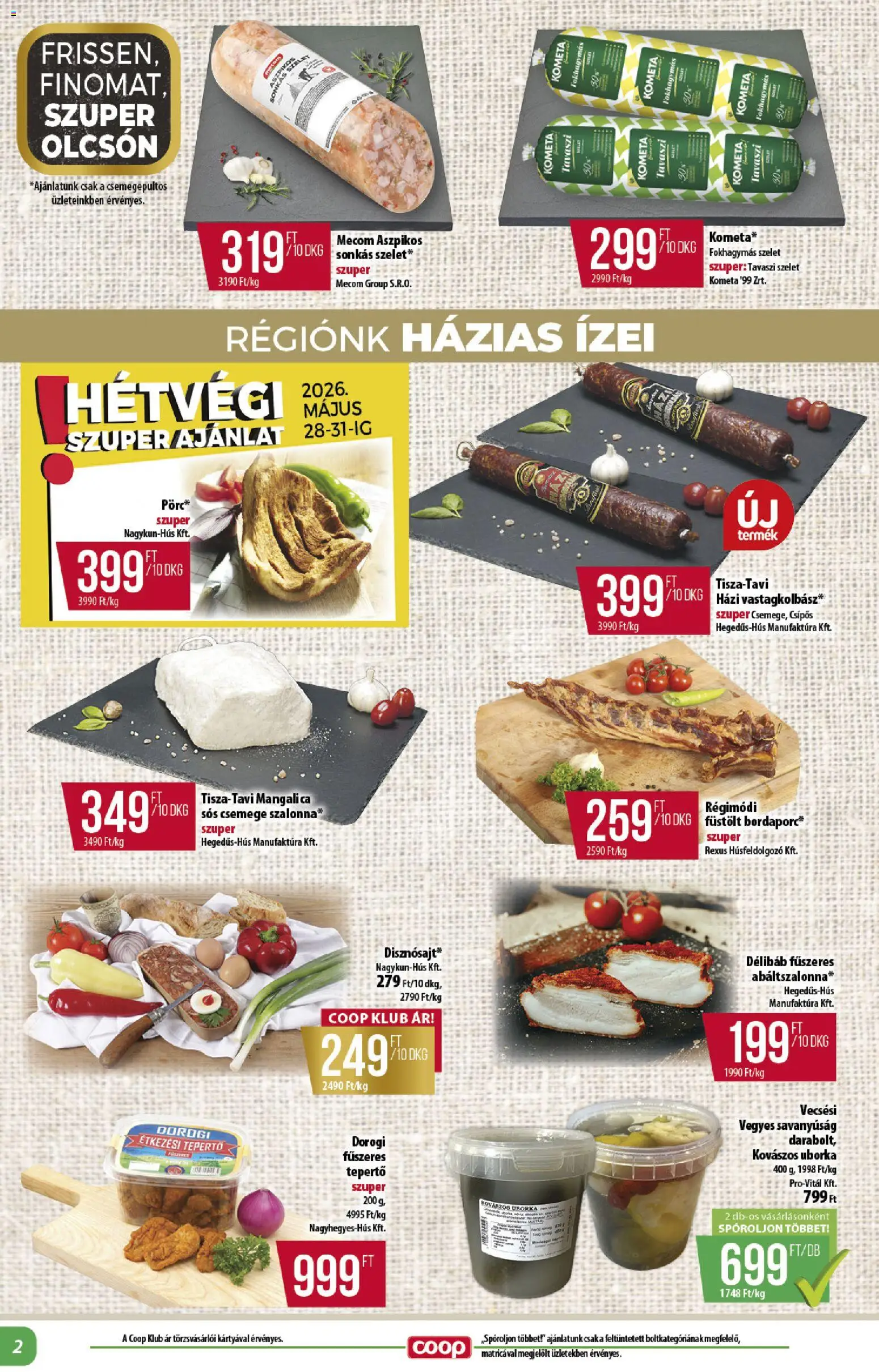 COOP akciós ujság - amely érvényes a következő dátumtól: 28.05.2026 | Oldal: 2 | Termékek: Uborka