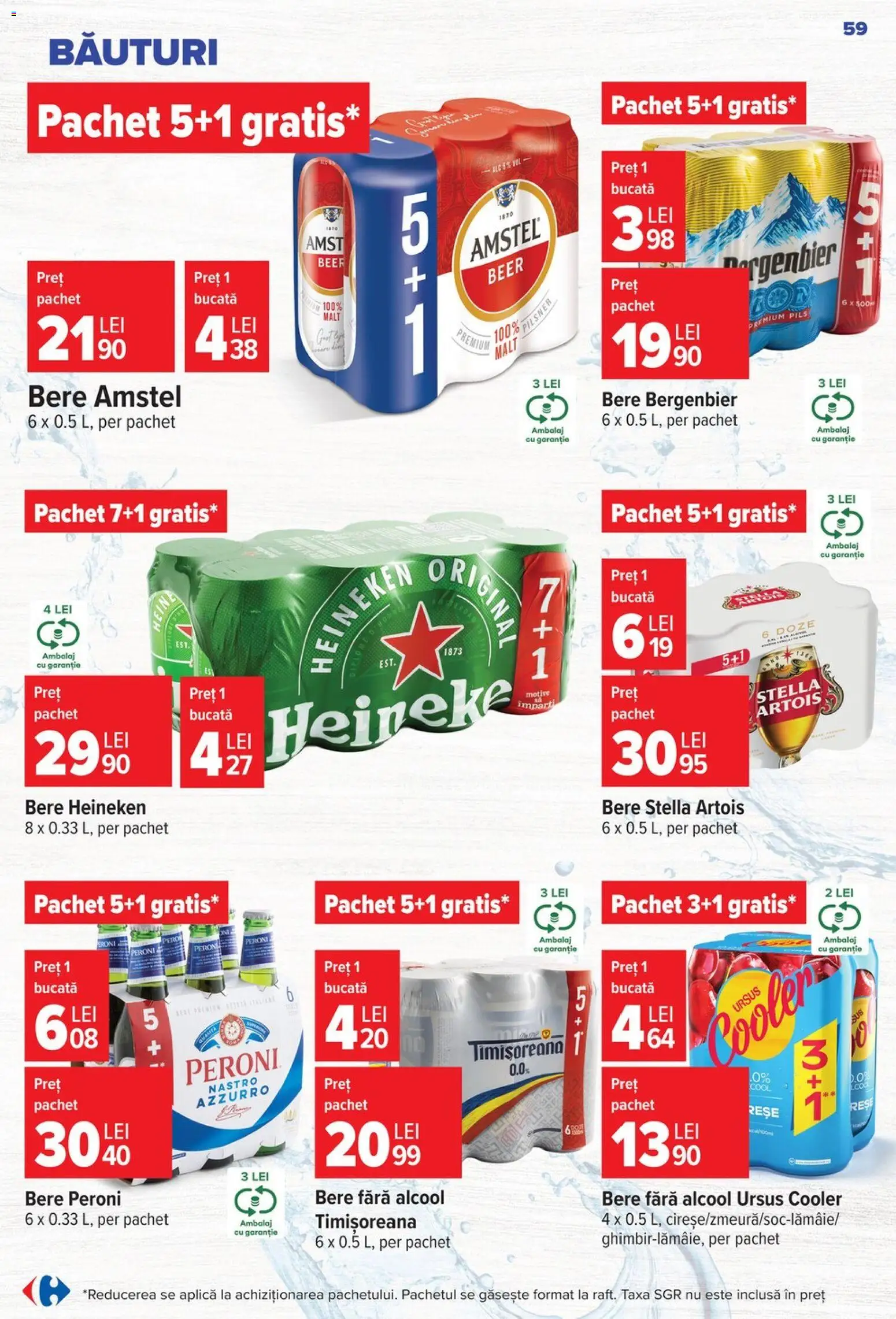 Noul catalog Carrefour – valabil de la 12.08.2026 | Pagină: 60 | Produse: Bere fara alcool, Aplică, Bere, Bergenbier