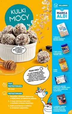 Pogląd oferty "Aldi Gazetka - Przepisy na pyszne śniadanie" - ważna od 05.08.2024 | Strona: 24 | Produkty: Wiórki kokosowe, Miód, Płatki owsiane, Rodzynki