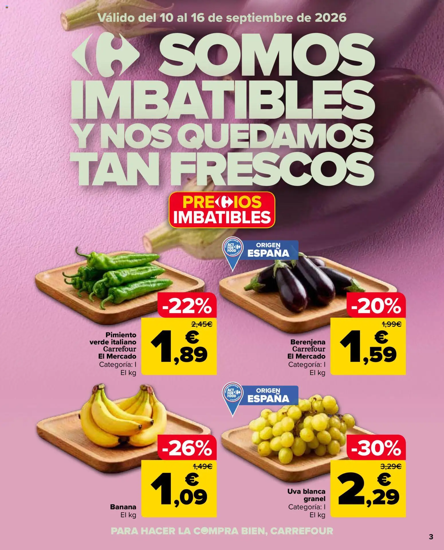 Carrefour Market folleto │ válido desde el 10/09/2026 | Página: 3 | Productos: Berenjena, Pimiento