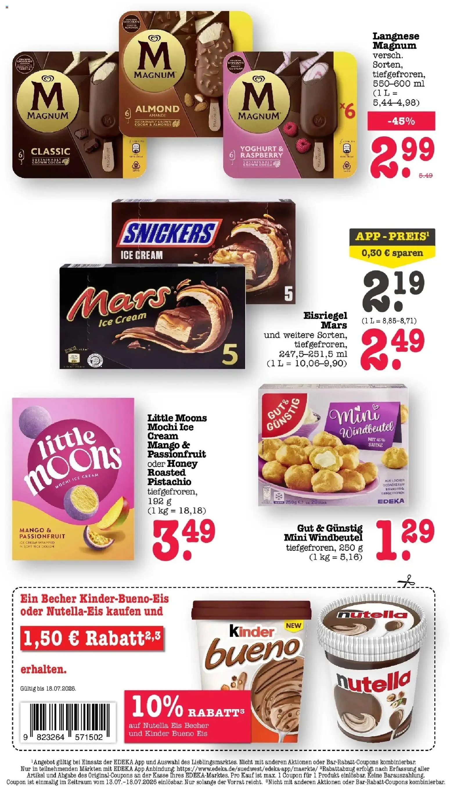 Edeka prospekt Bühlertal – gültig ab 13.07.2026 | Seite: 35 | Produkte: Kinder bueno, Snickers, Sahne, Mochi