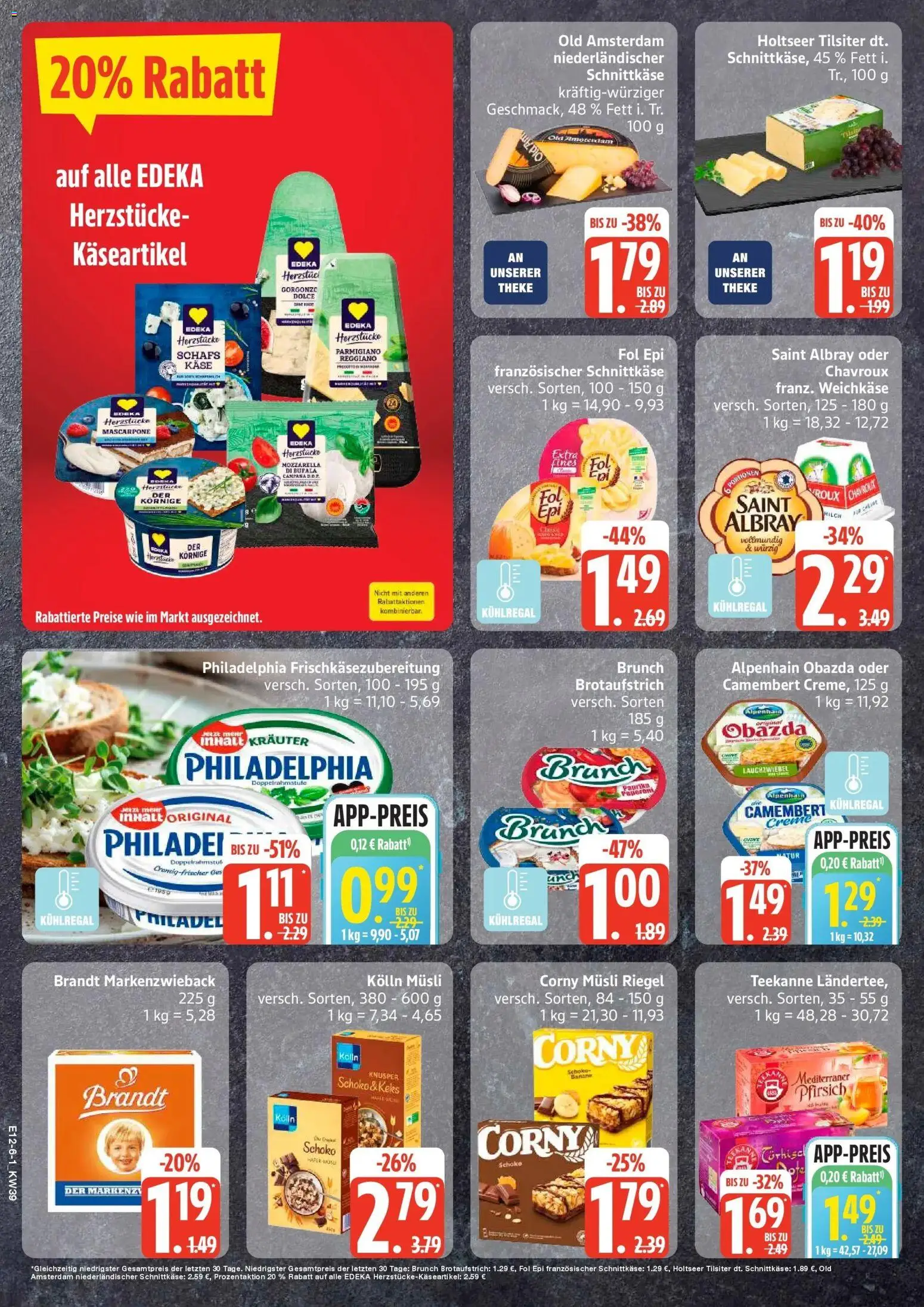 Edeka Prospekt Kiel (ab 21.09.2026) » Angebote Online | Seite: 6 | Produkte: Milch, Mozzarella, Pfirsich, Teekanne