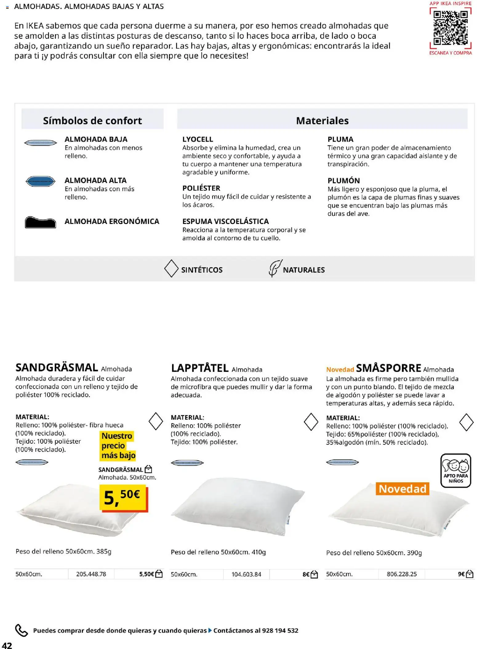 Catálogo IKEA Confort │ válido desde el 01.02.2026 | Página: 42 | Productos: Peso, Almohada