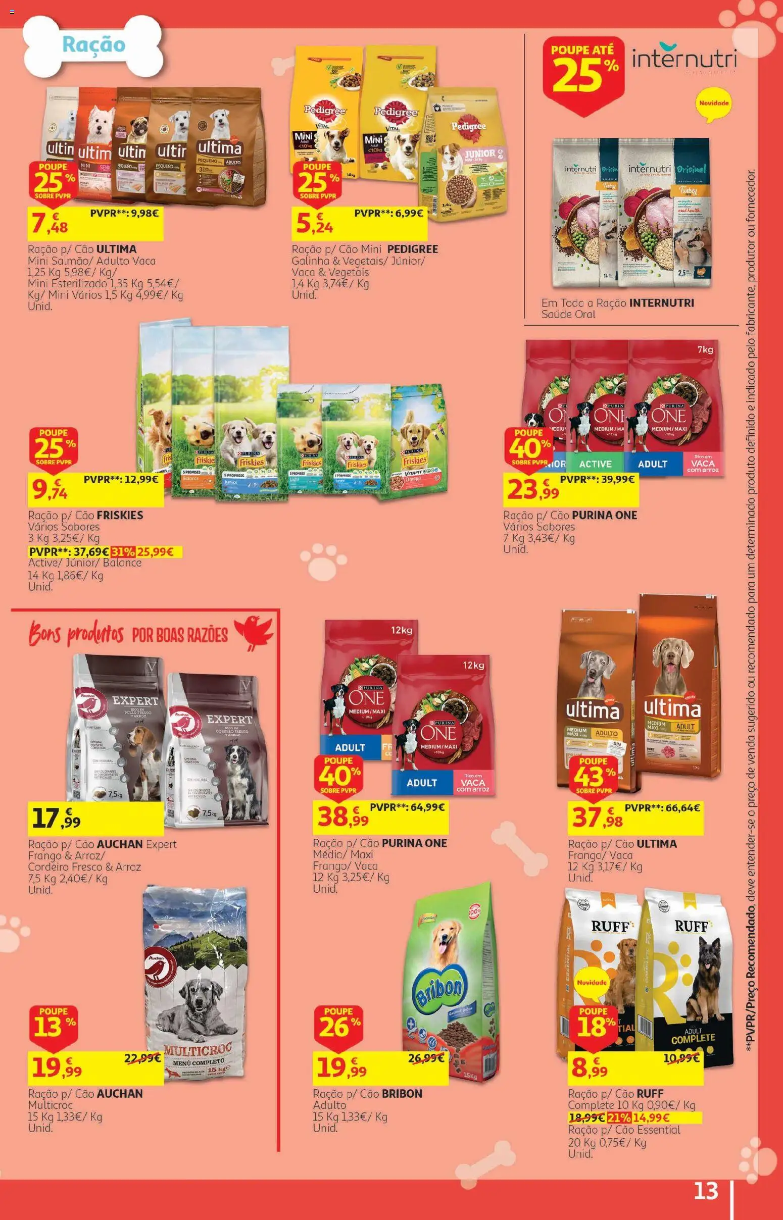 Auchan folheto - Cozinhar com prazer │ válido de 22/09/2026 | Página: 13 | Produtos: Purina one, Ração, Frango, Ómega