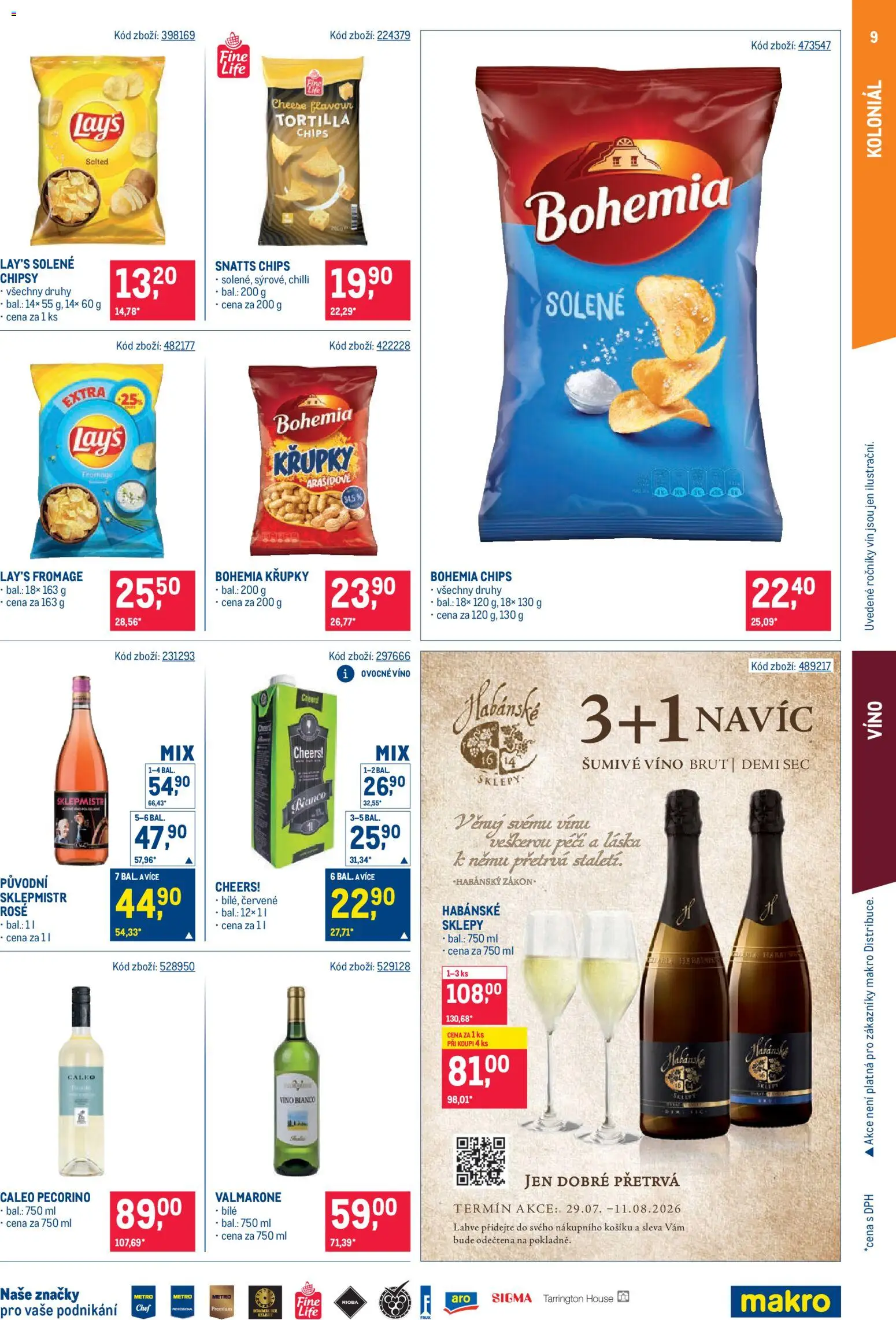 Makro leták - Maloobchod od 29.07.2026 | Strana: 9 | Produkty: Pecorino, Lahve, Lay's, Chipsy