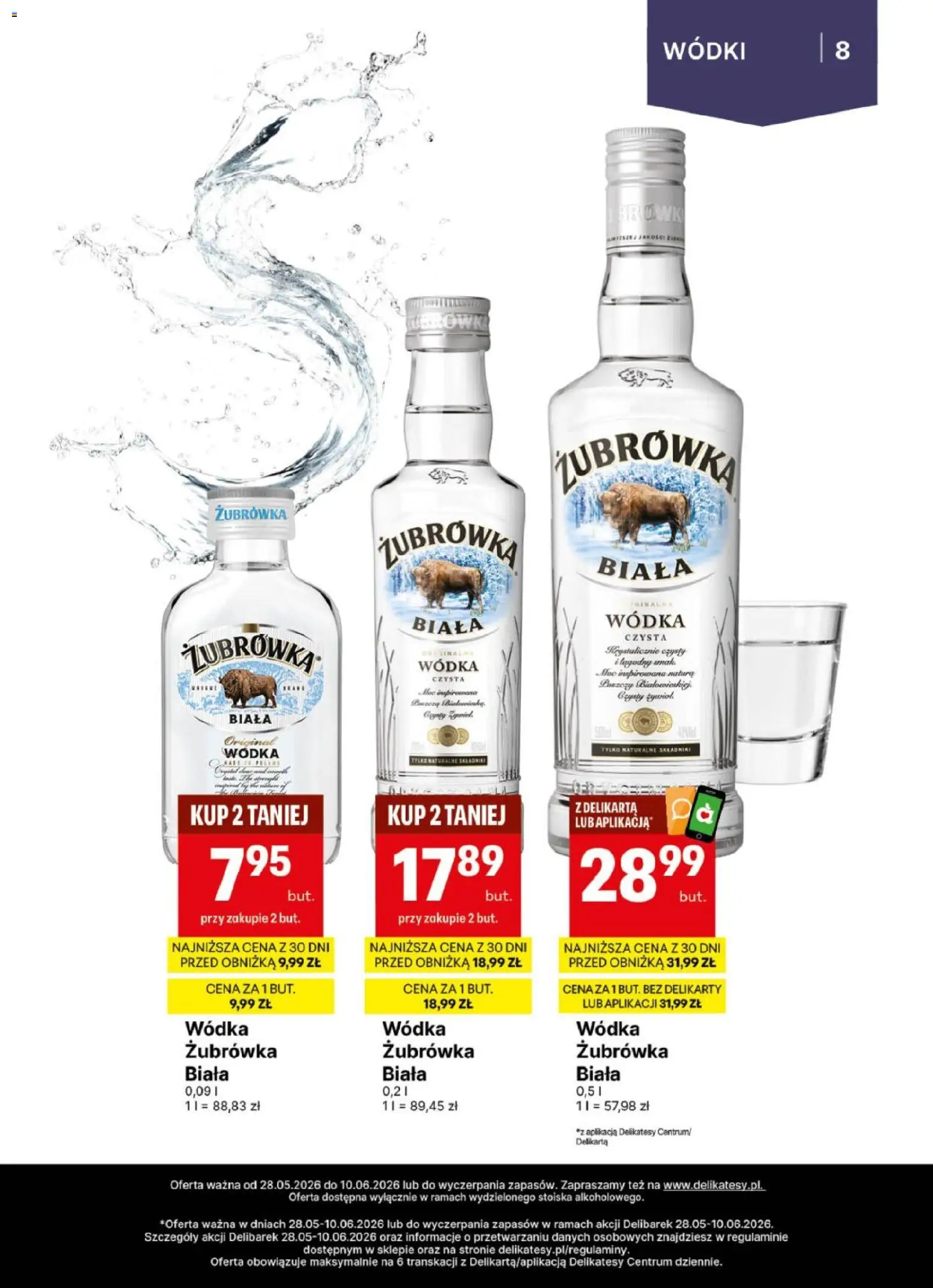 Delikatesy Centrum gazetka - DeliBarek od 28.05.2026 | Strona: 8 | Produkty: Delikatesy, Żubrówka, Wódka