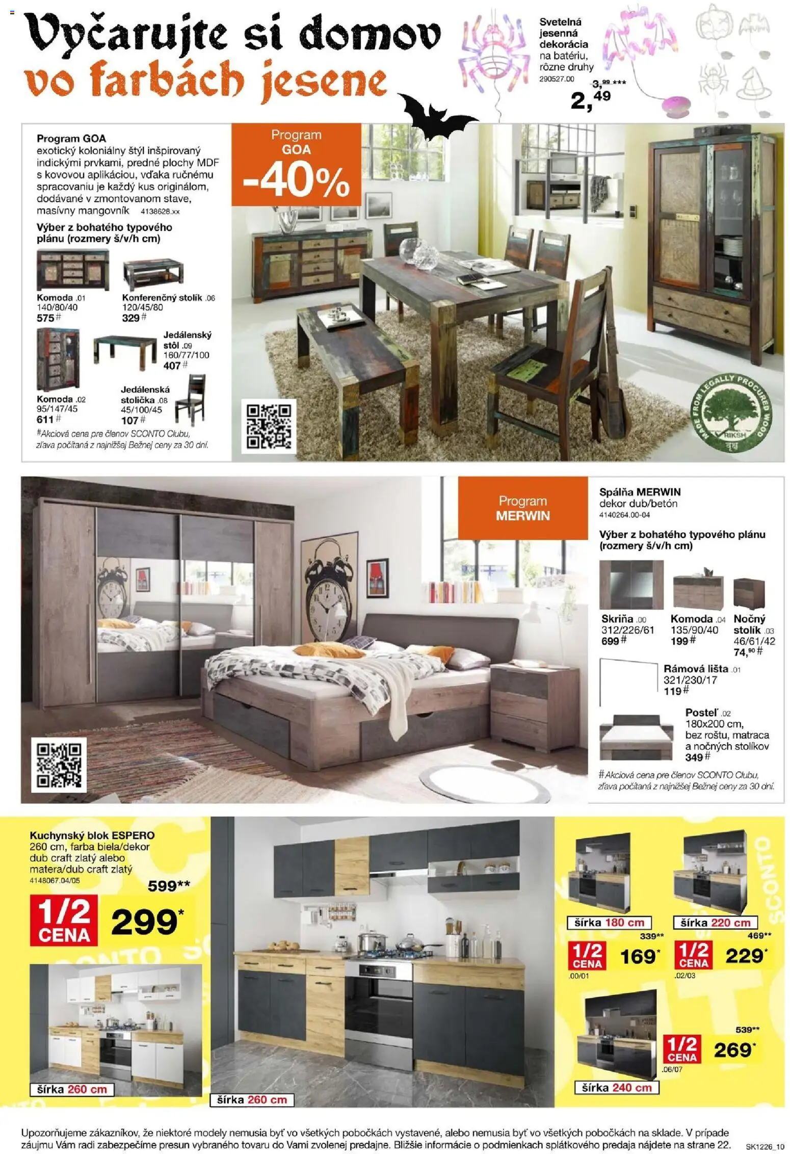 Nové Sconto nábytok akcie – leták je platný od 23.09.2026 | Strana: 10 | Produkty: Posteľ, Skriňa, Jedálenský stôl, Stôl