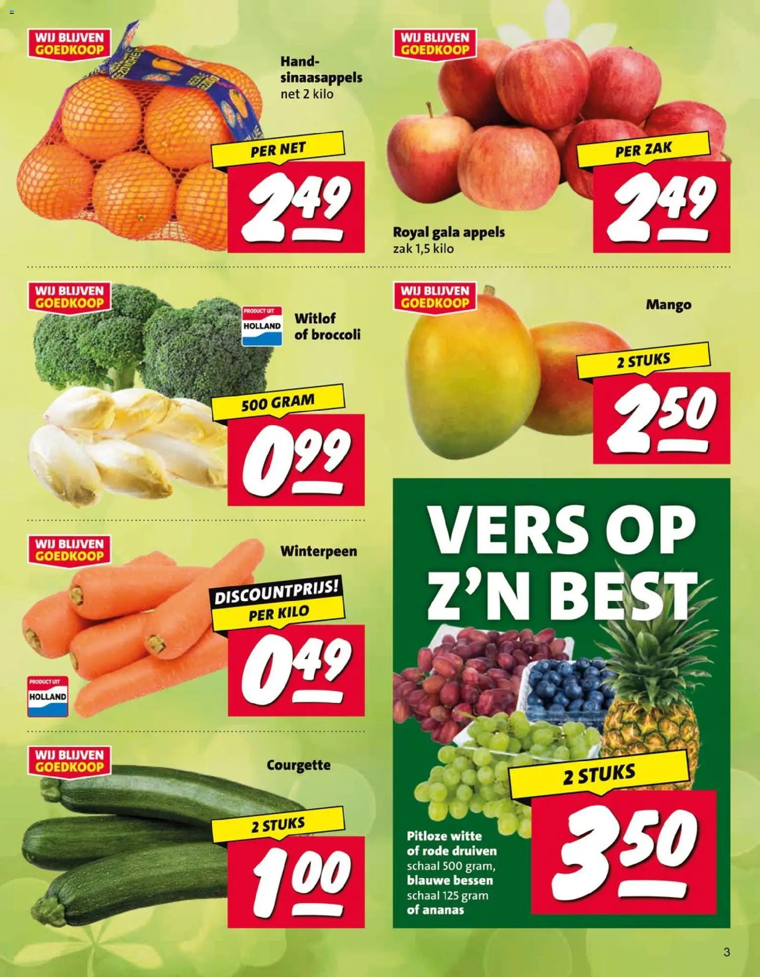 {H1} | Pagina: 3 | Producten: Courgette, Broccoli, Schaal, Zak