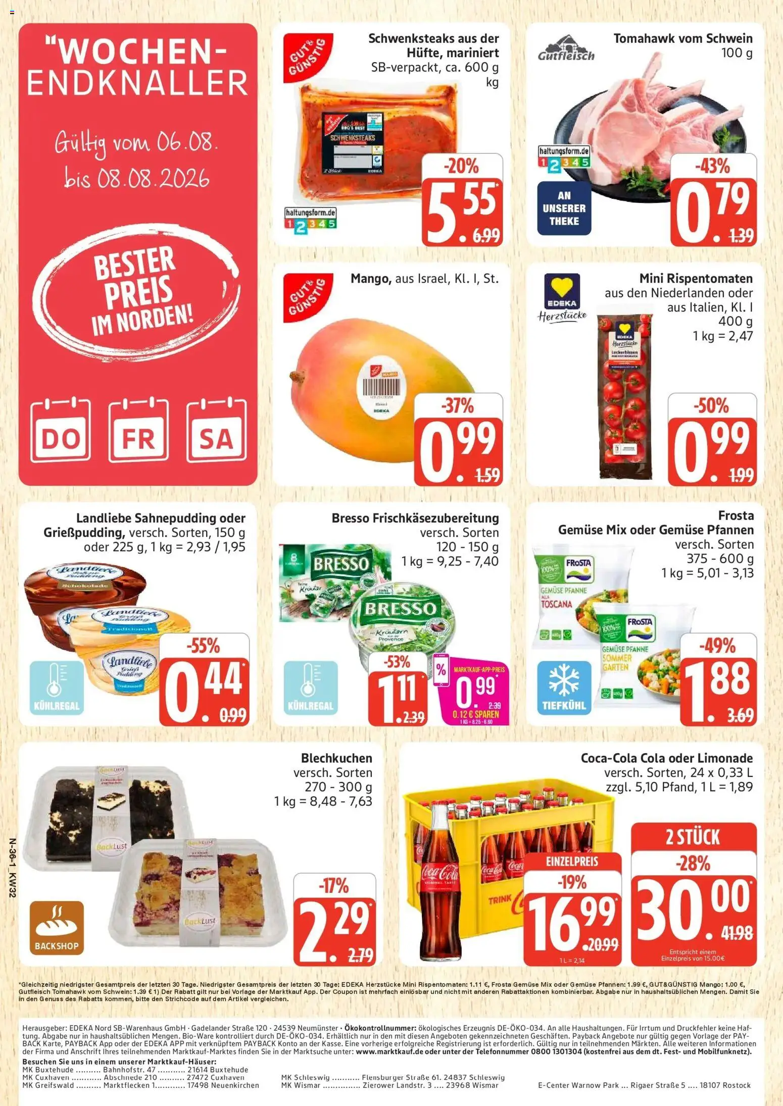 Marktkauf Prospekt Buxtehude (ab 03.08.2026) » Angebote online | Seite: 36 | Produkte: Theke, Limonade, Bresso, Gemüse
