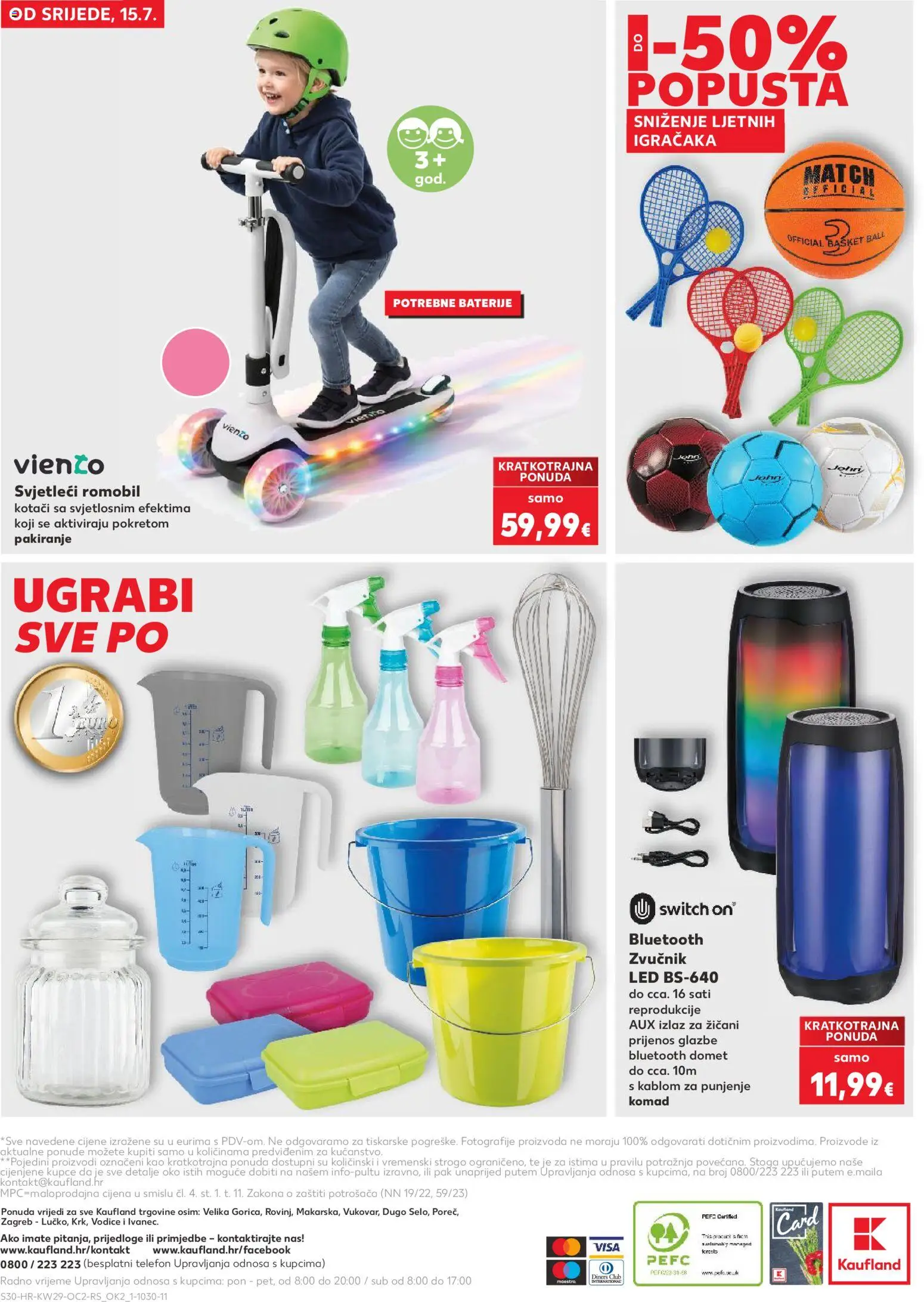 Kaufland katalog | vrijedi od 15.07.2026 | Stranica: 30 | Proizvodi: Romobil, Baterije, Telefon, Zvučnik