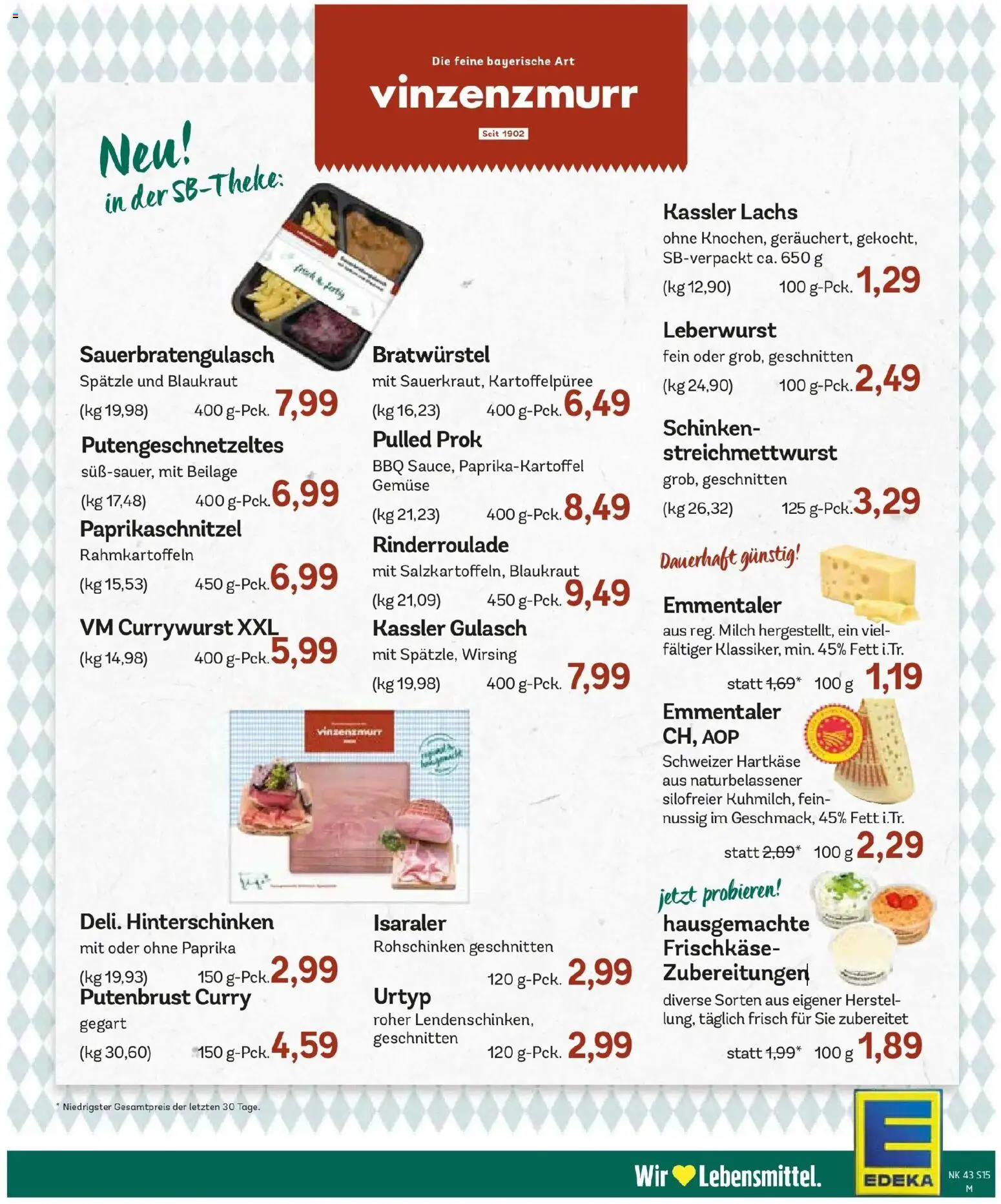 Edeka Prospekt Ebenhausen (ab 19.10.2026) » Angebote Online | Seite: 17 | Produkte: Milch, Lachs, Gulasch, Schinken