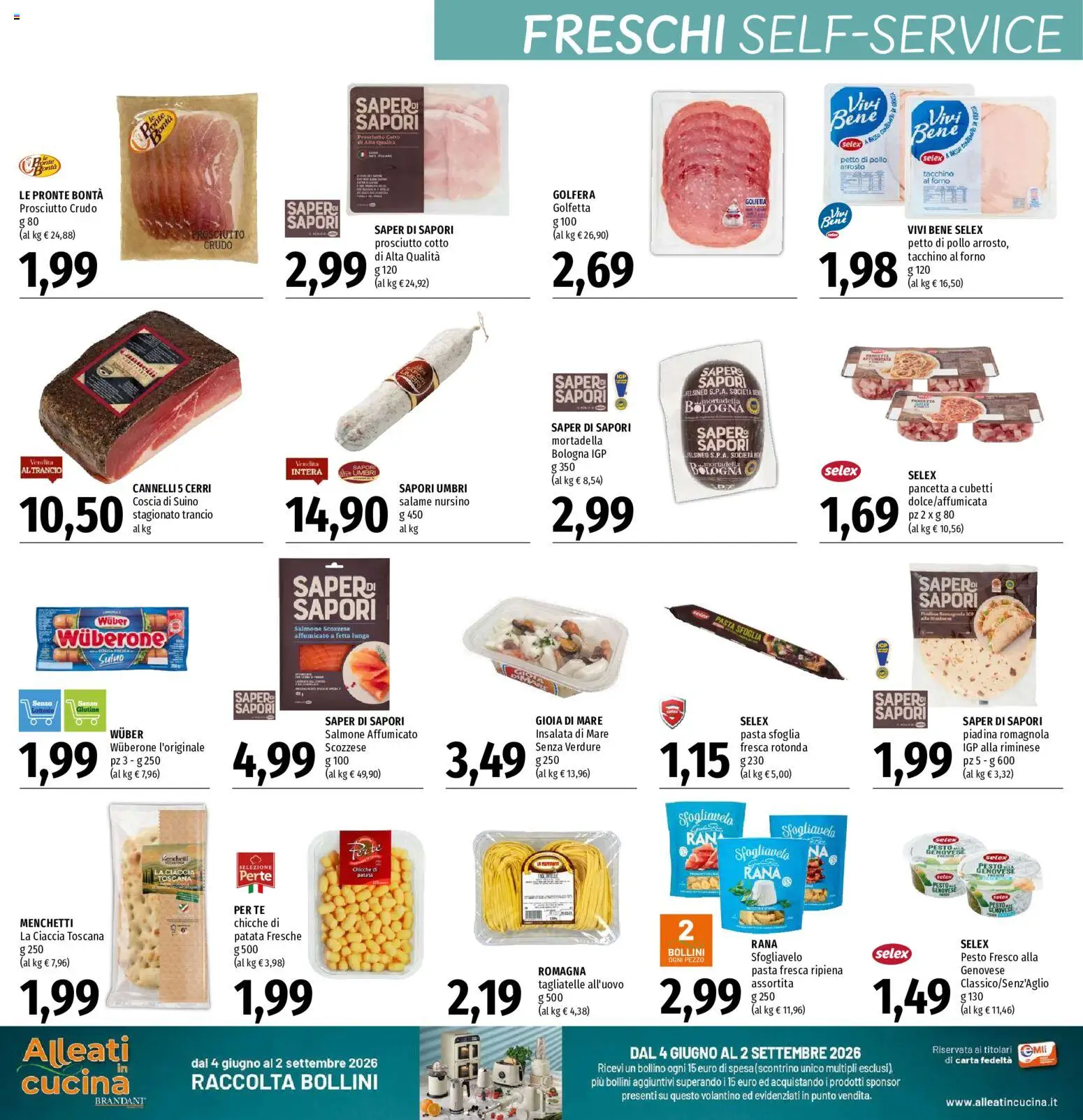 Volantino EMI del 20/08/2026 | Pagina: 6 | Prodotti: Salmone, Tagliatelle, Pasta sfoglia, Pasta